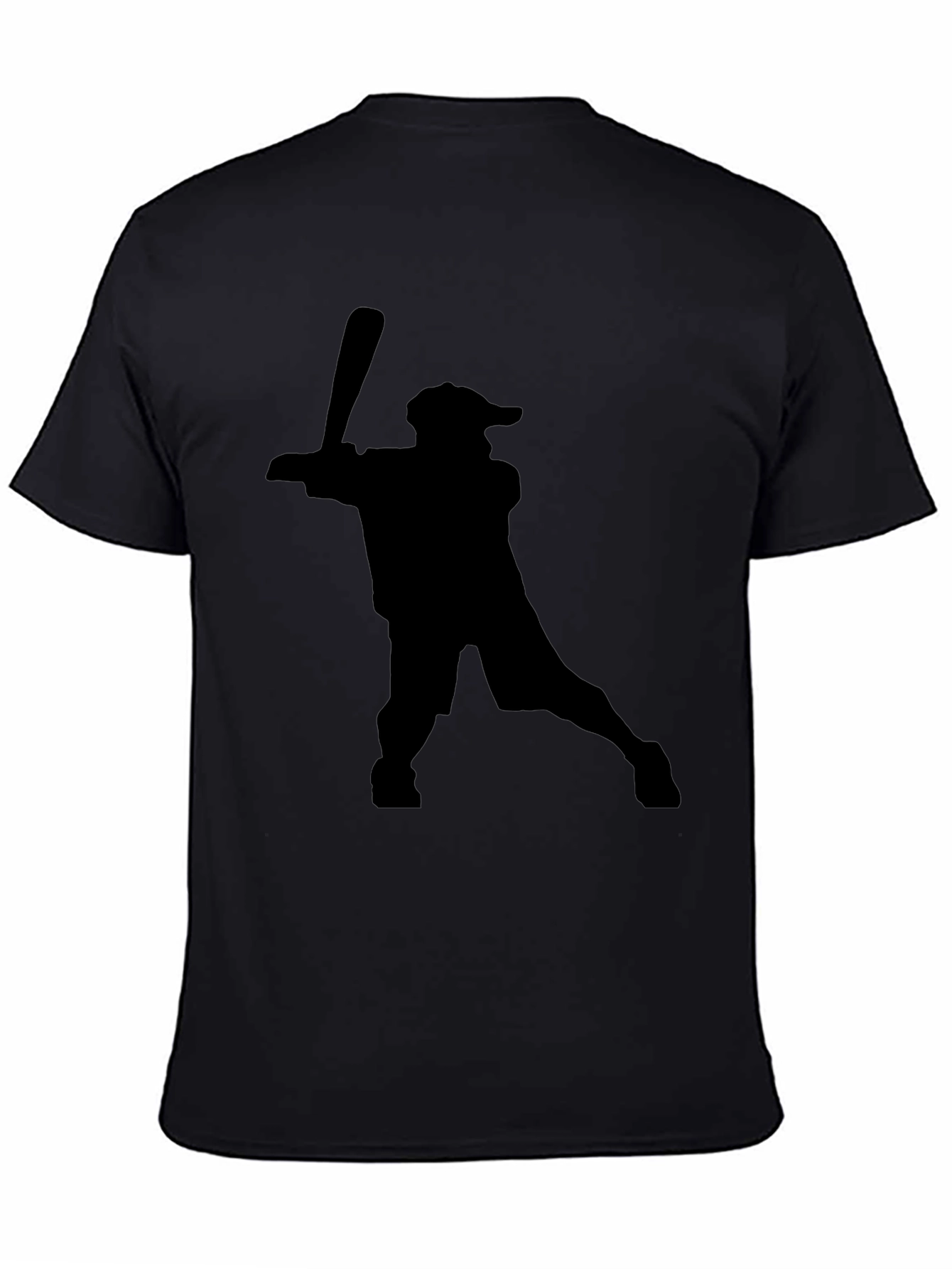 Baseball Player Silhouette Black T-Shirt