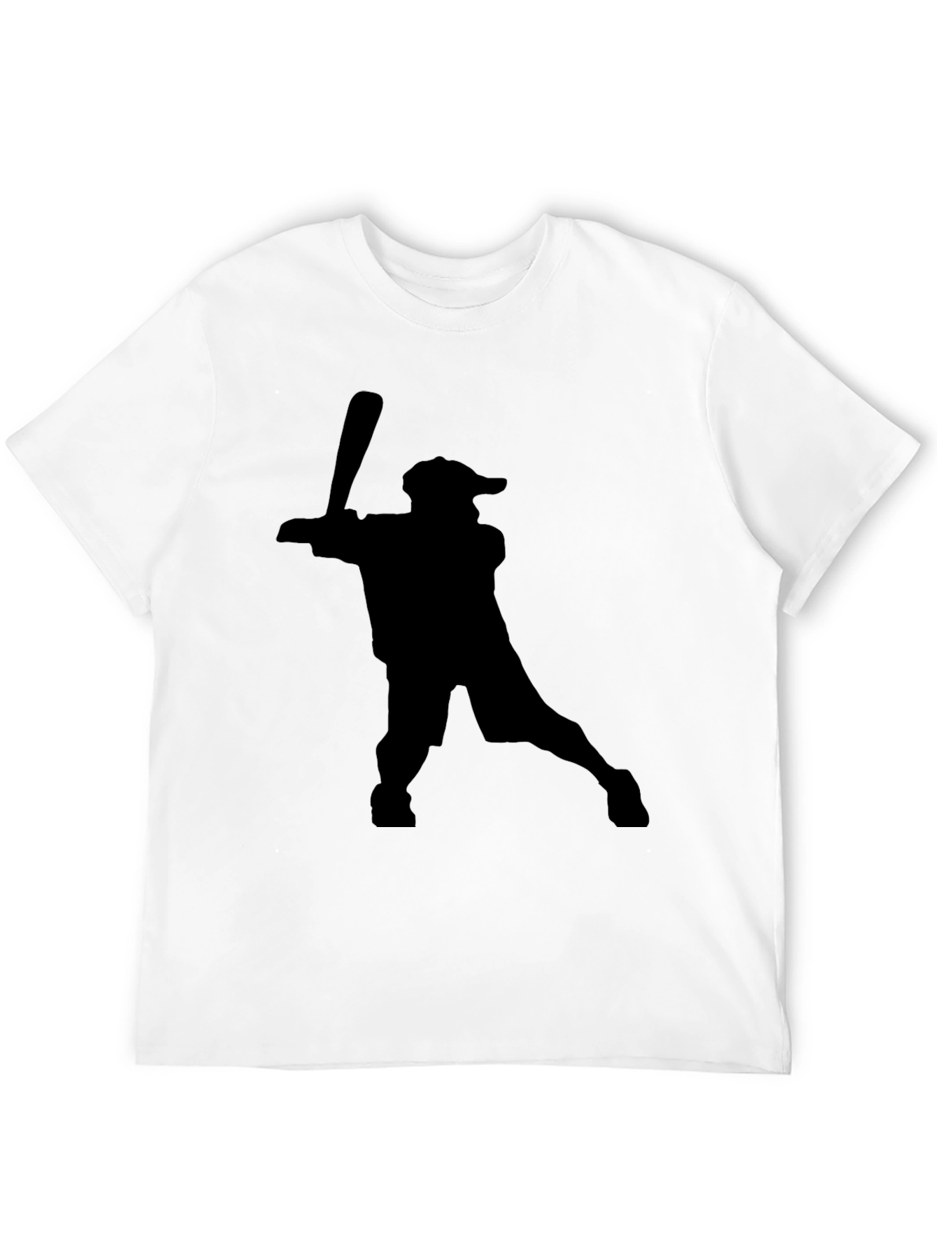 Baseball Player Silhouette Black T-Shirt