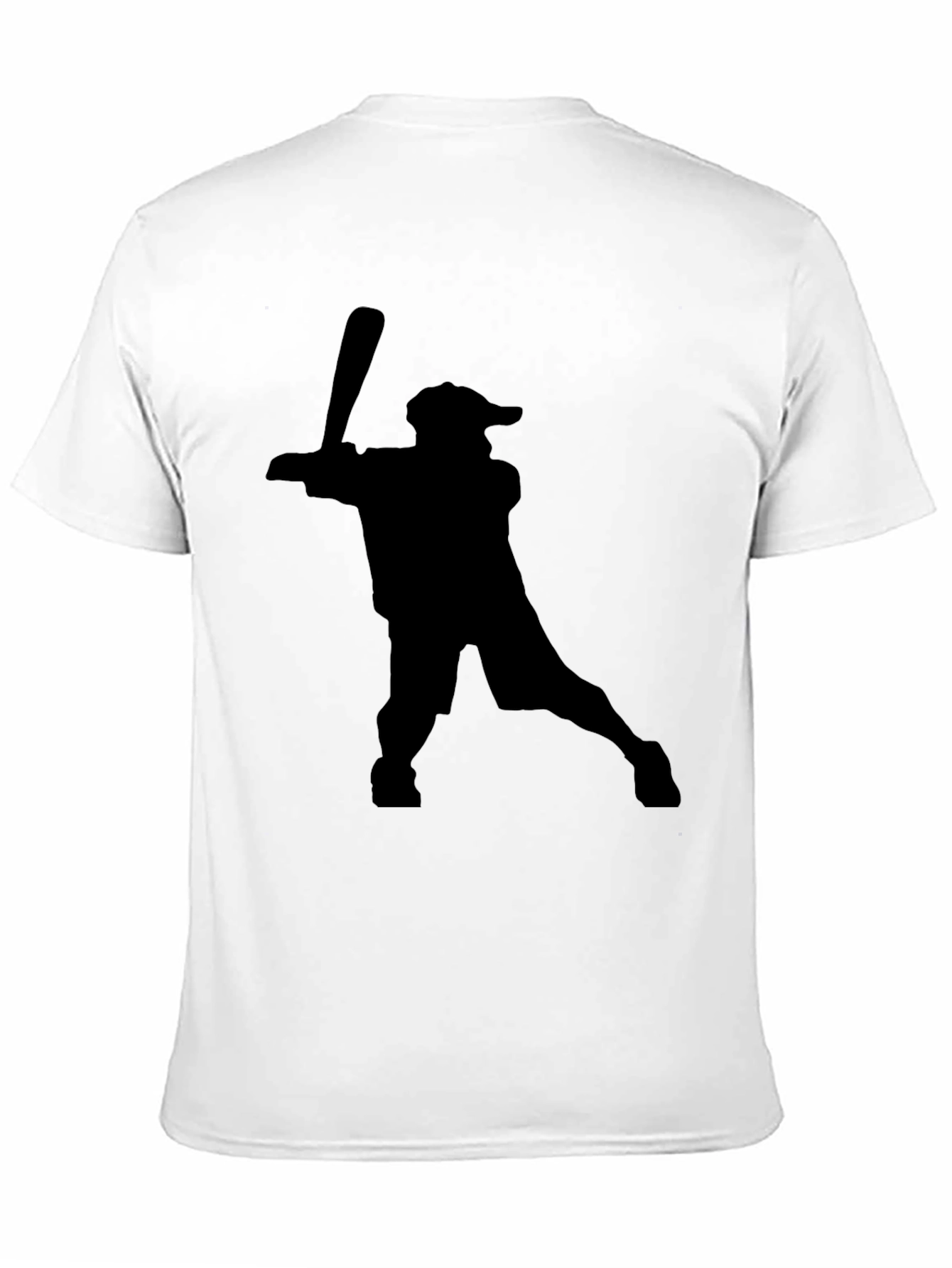 Baseball Player Silhouette Black T-Shirt