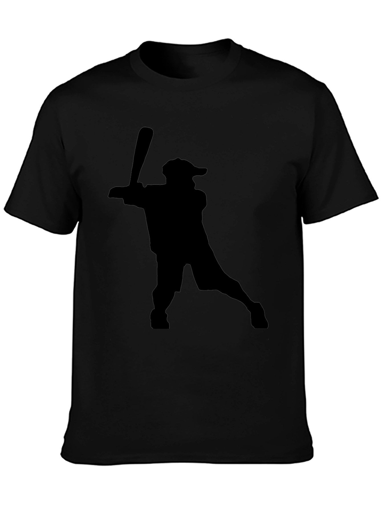 Baseball Player Silhouette Black T-Shirt