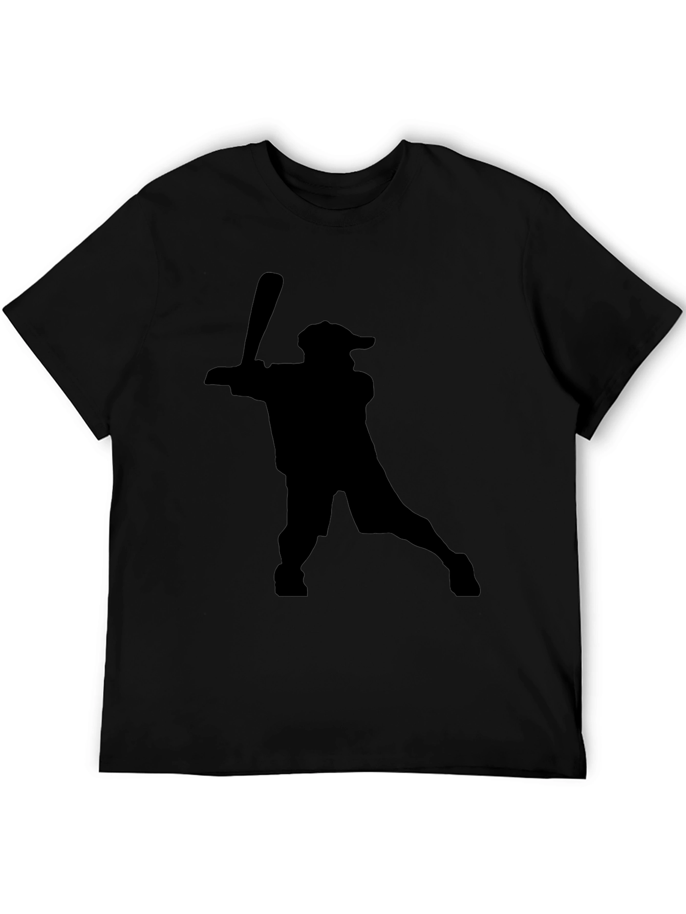 Baseball Player Silhouette Black T-Shirt