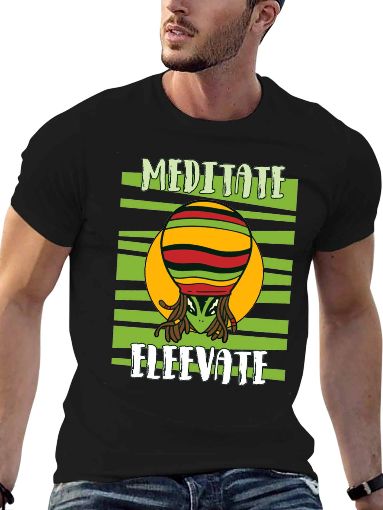 Meditate Elevate Alien Graphic Tee