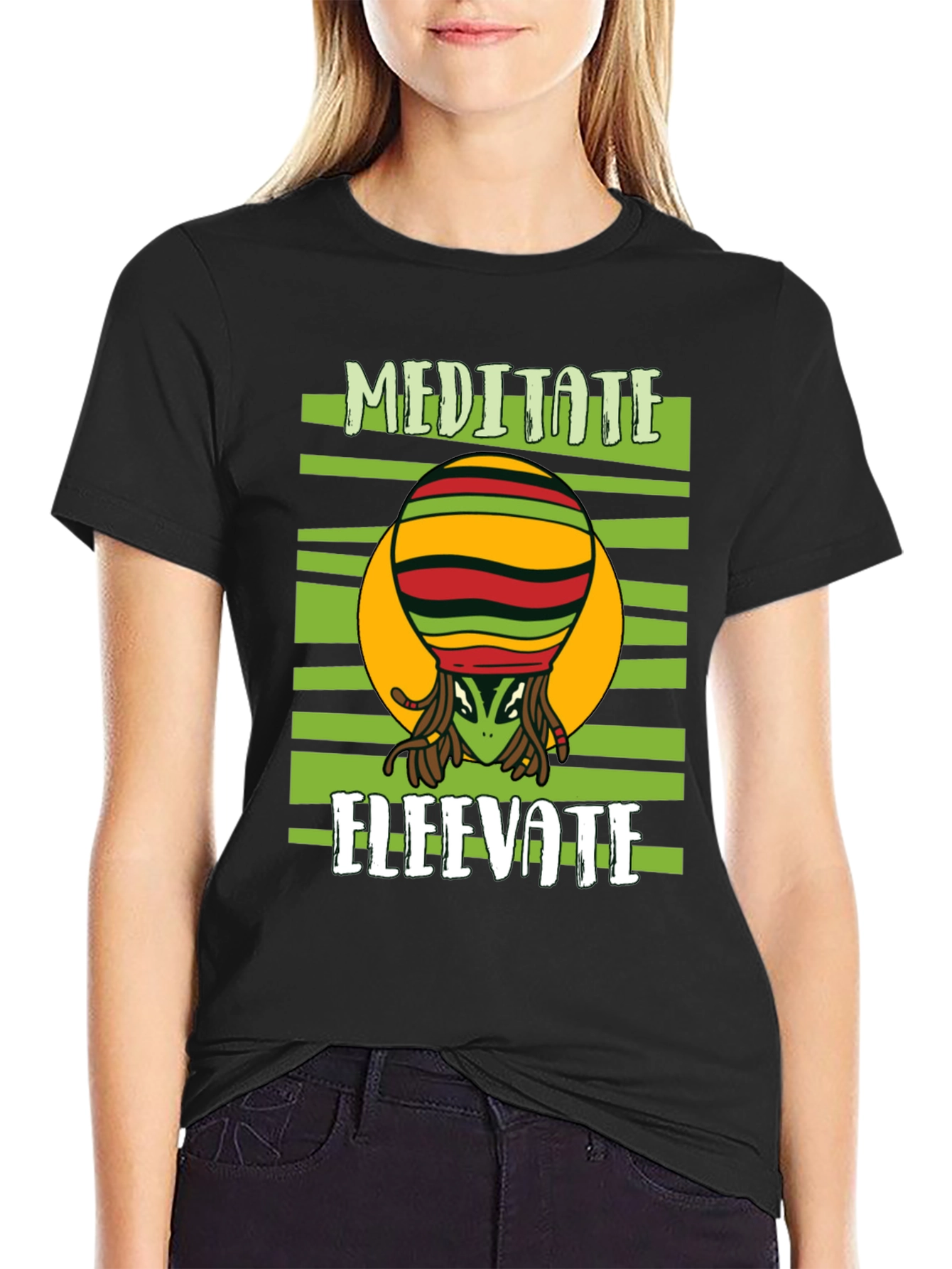 Meditate Elevate Alien Graphic Tee