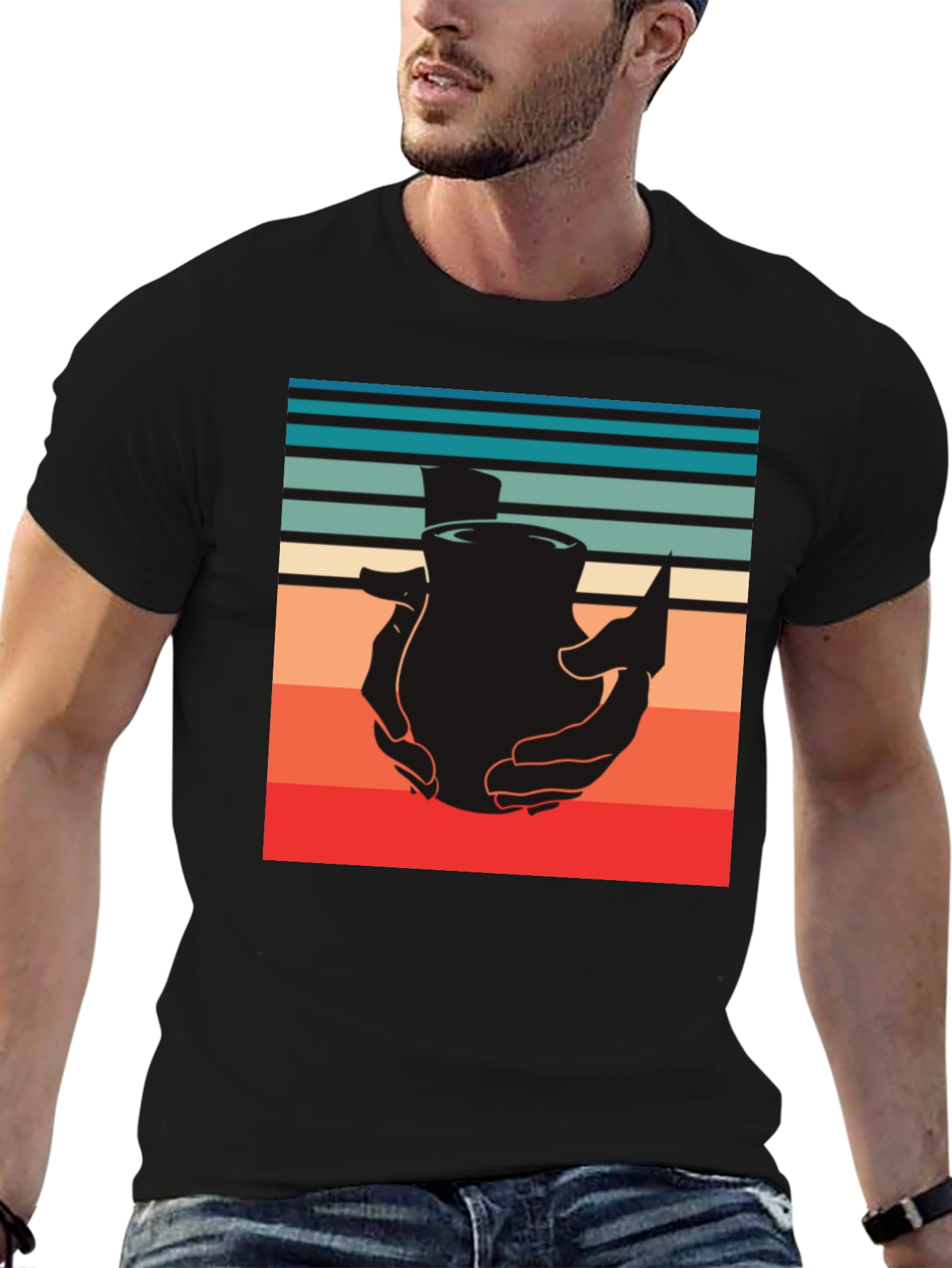 Retro Pottery Tee - Handcrafted Design
