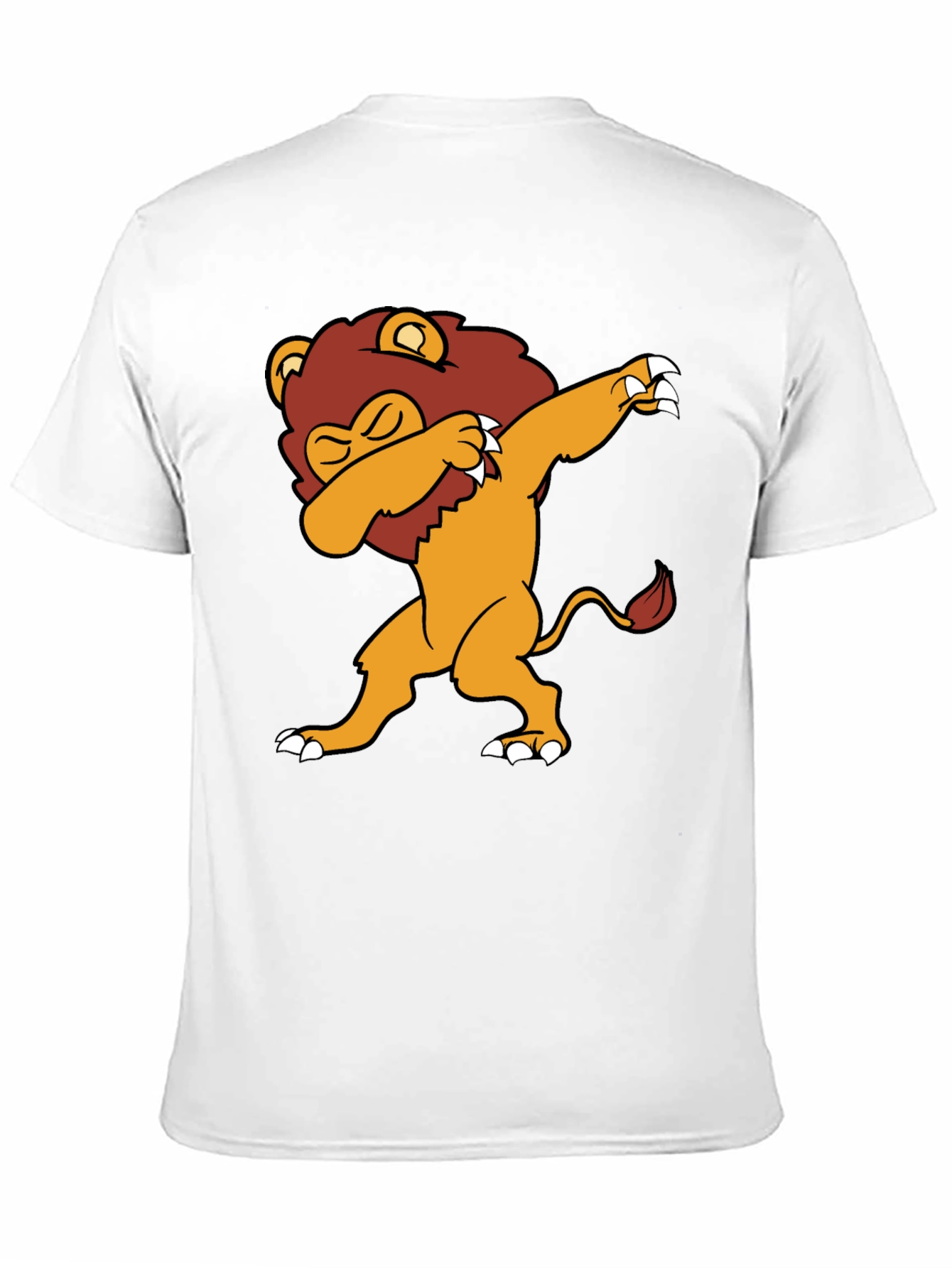 Dabbing Lion Graphic Tee - Black Cotton Blend T-Shirt