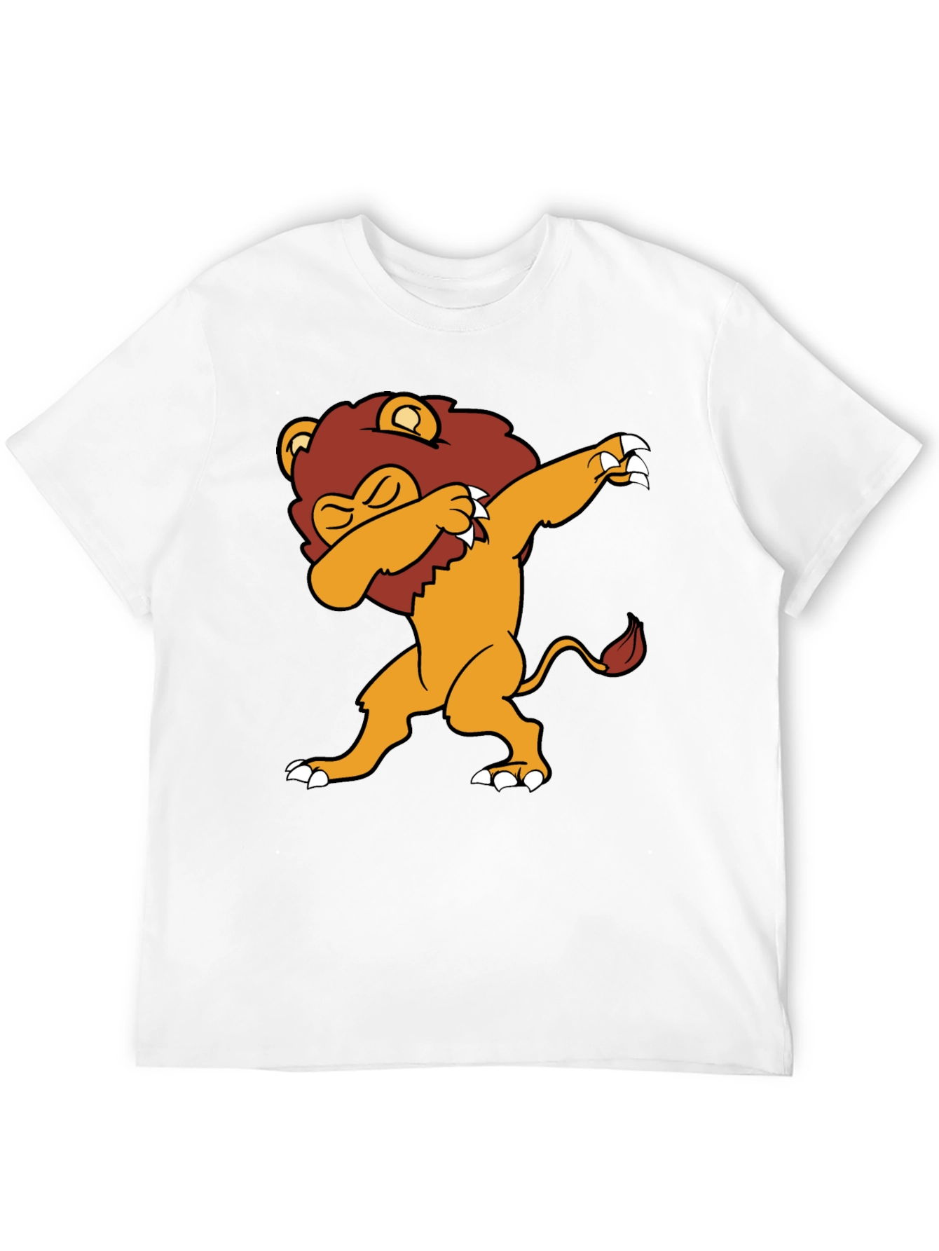 Dabbing Lion Graphic Tee - Black Cotton Blend T-Shirt