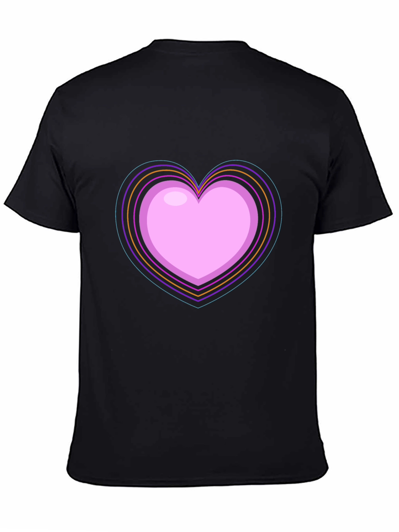 Neon Heart Graphic Black T-Shirt