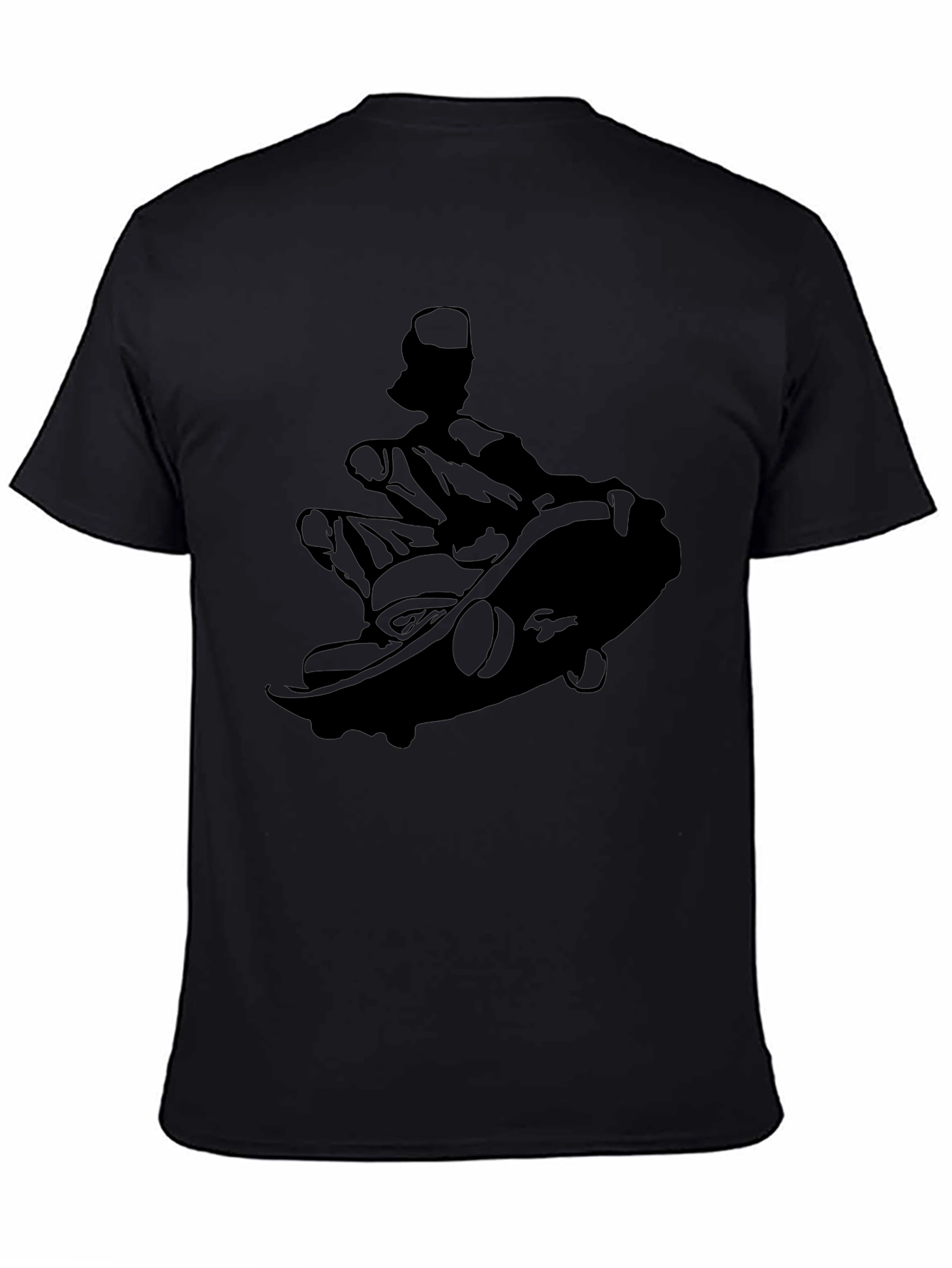 Skateboarder Silhouette Graphic Tee - Black