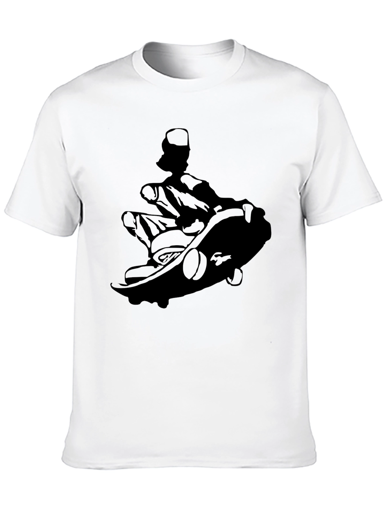 Skateboarder Silhouette Graphic Tee - Black