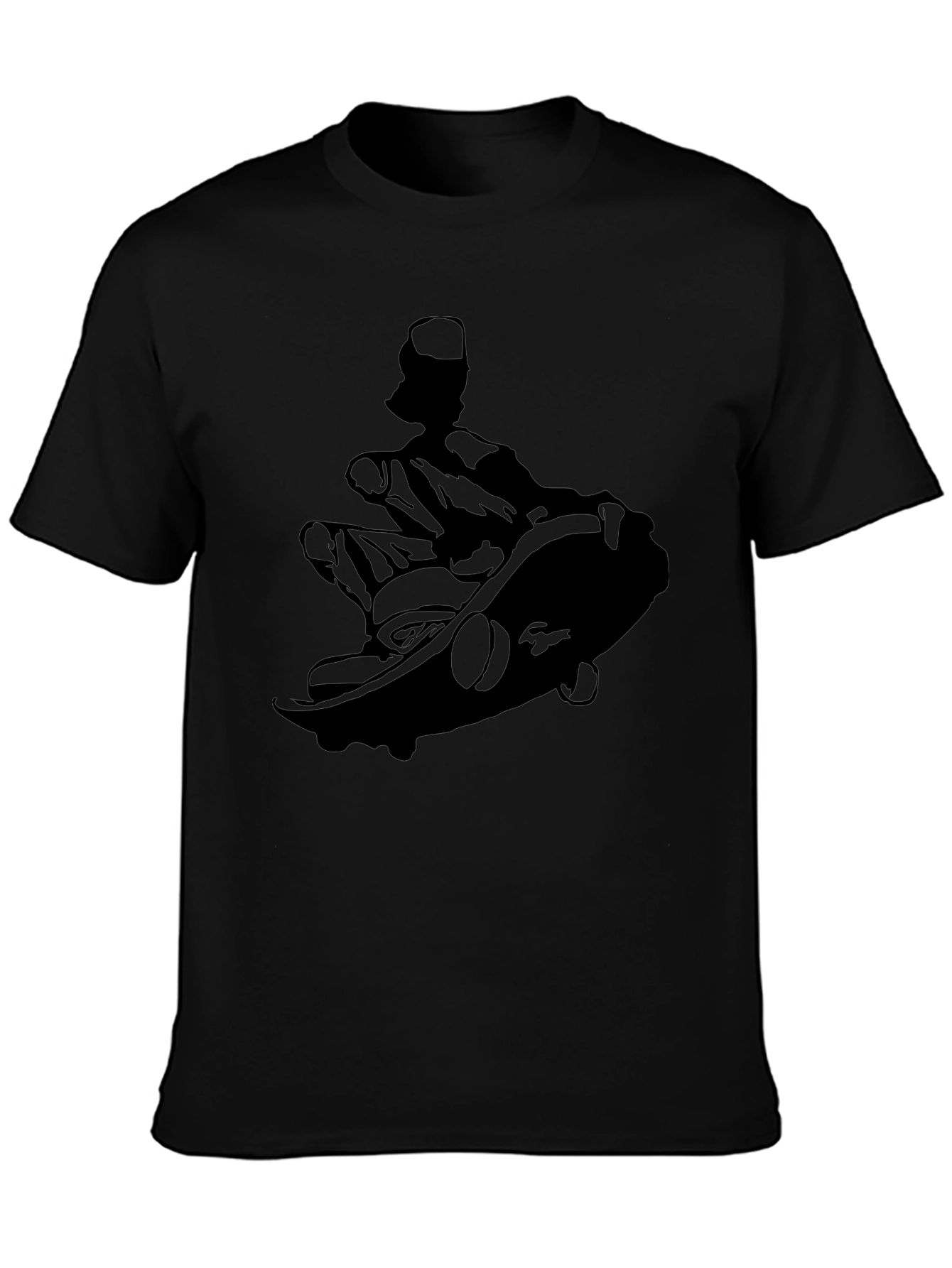 Skateboarder Silhouette Graphic Tee - Black