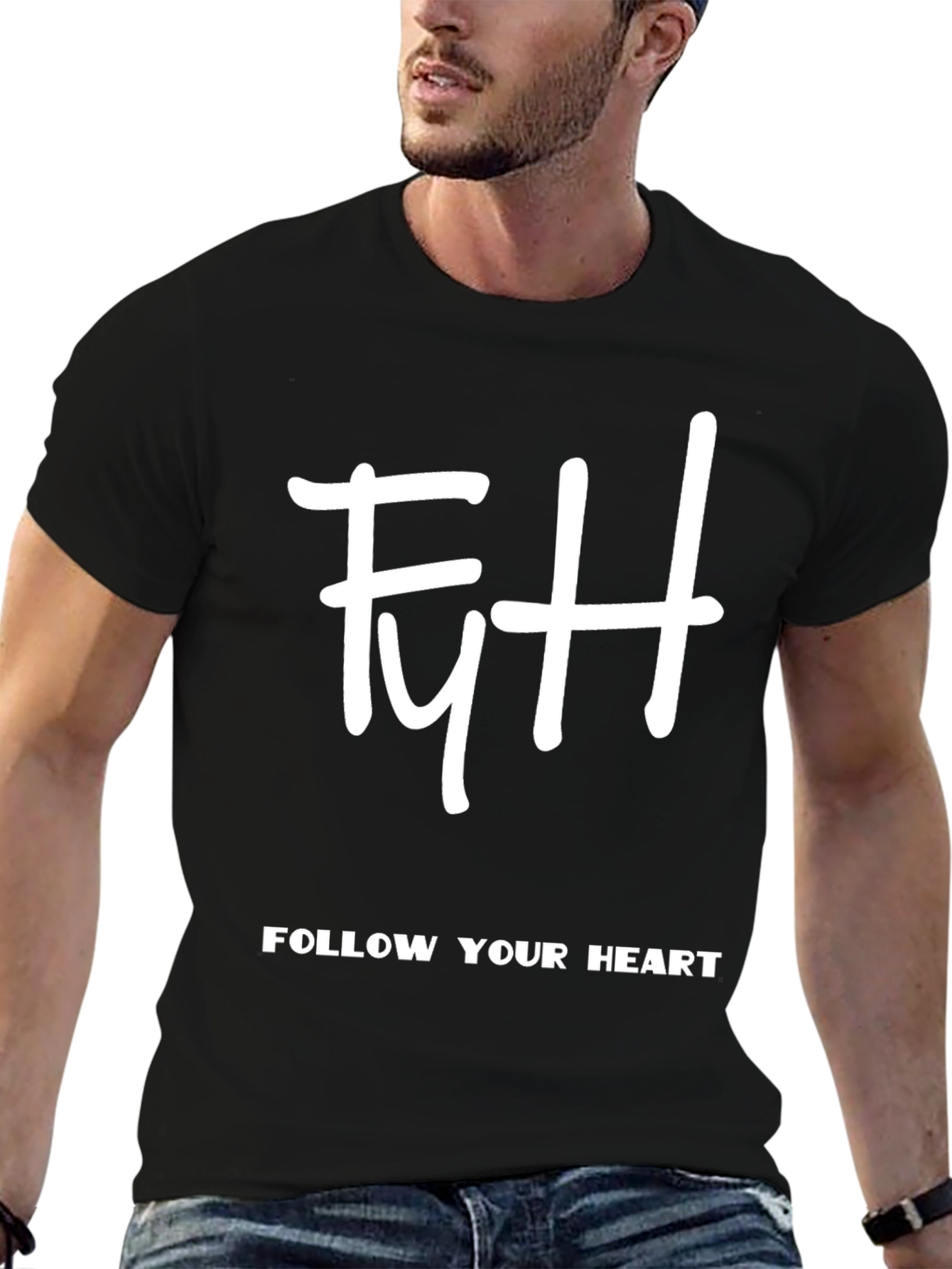 Follow Your Heart T-Shirt - Stylish Black Tee
