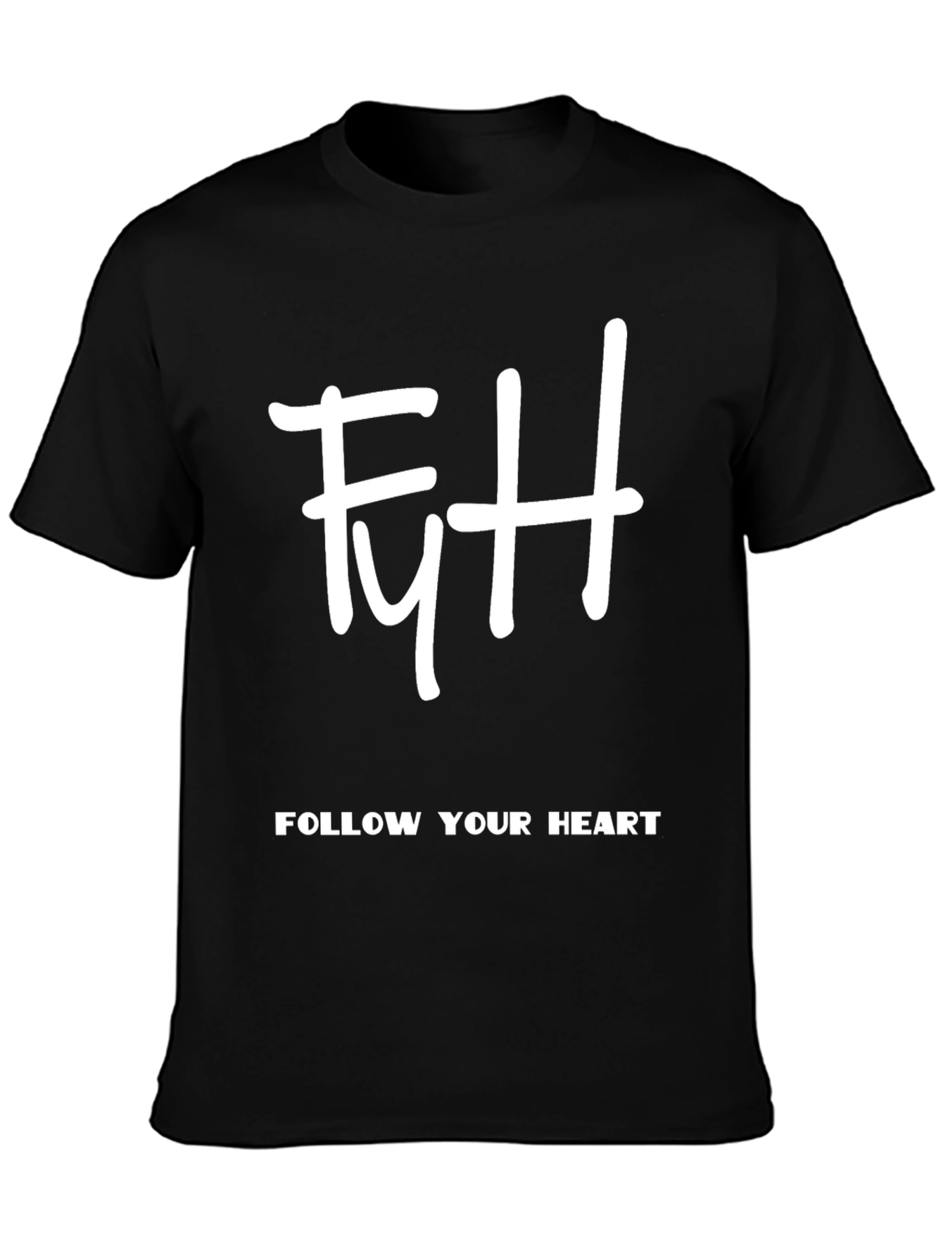 Follow Your Heart T-Shirt - Stylish Black Tee