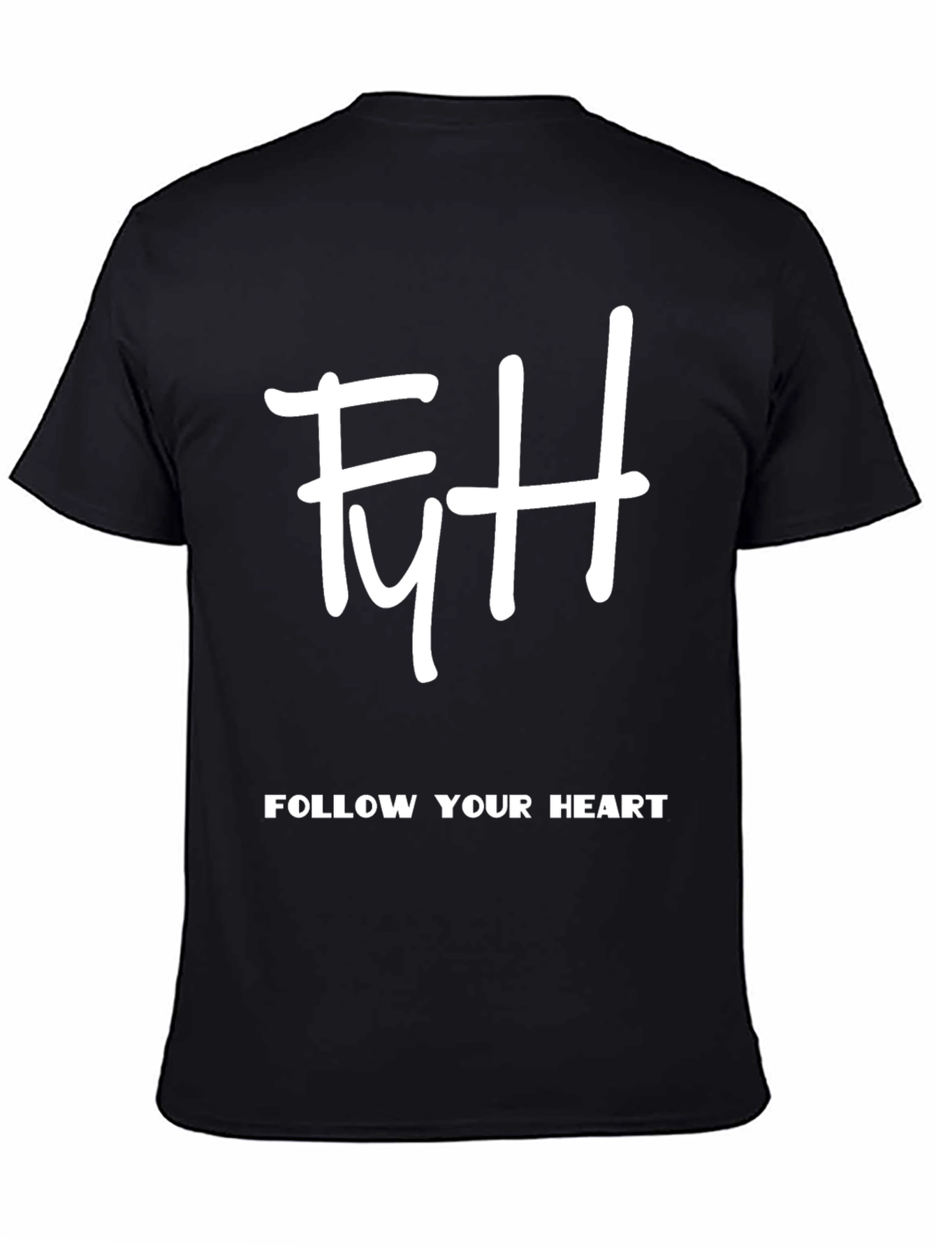 Follow Your Heart T-Shirt - Stylish Black Tee