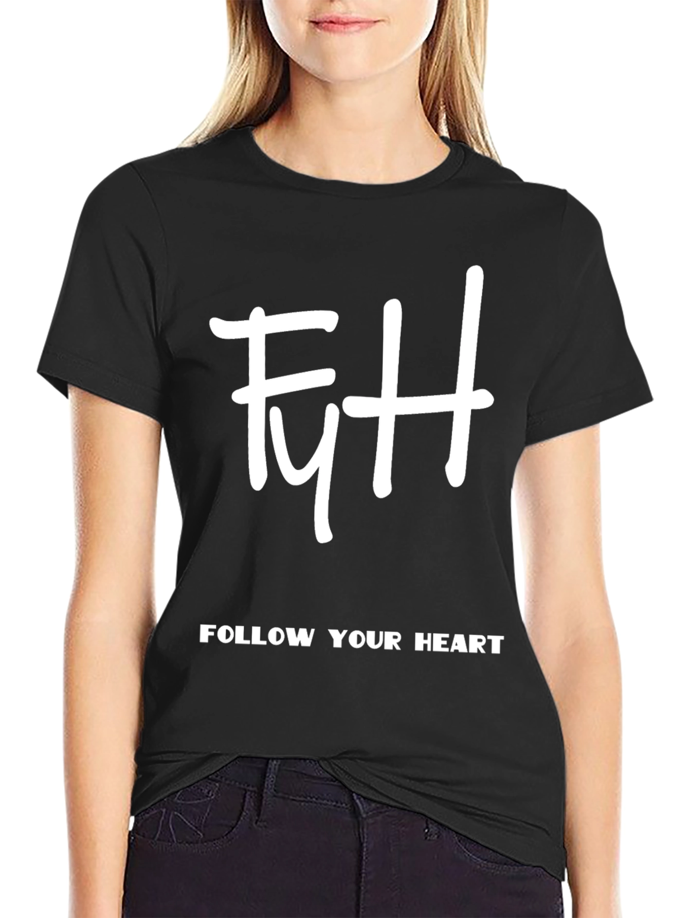 Follow Your Heart T-Shirt - Stylish Black Tee