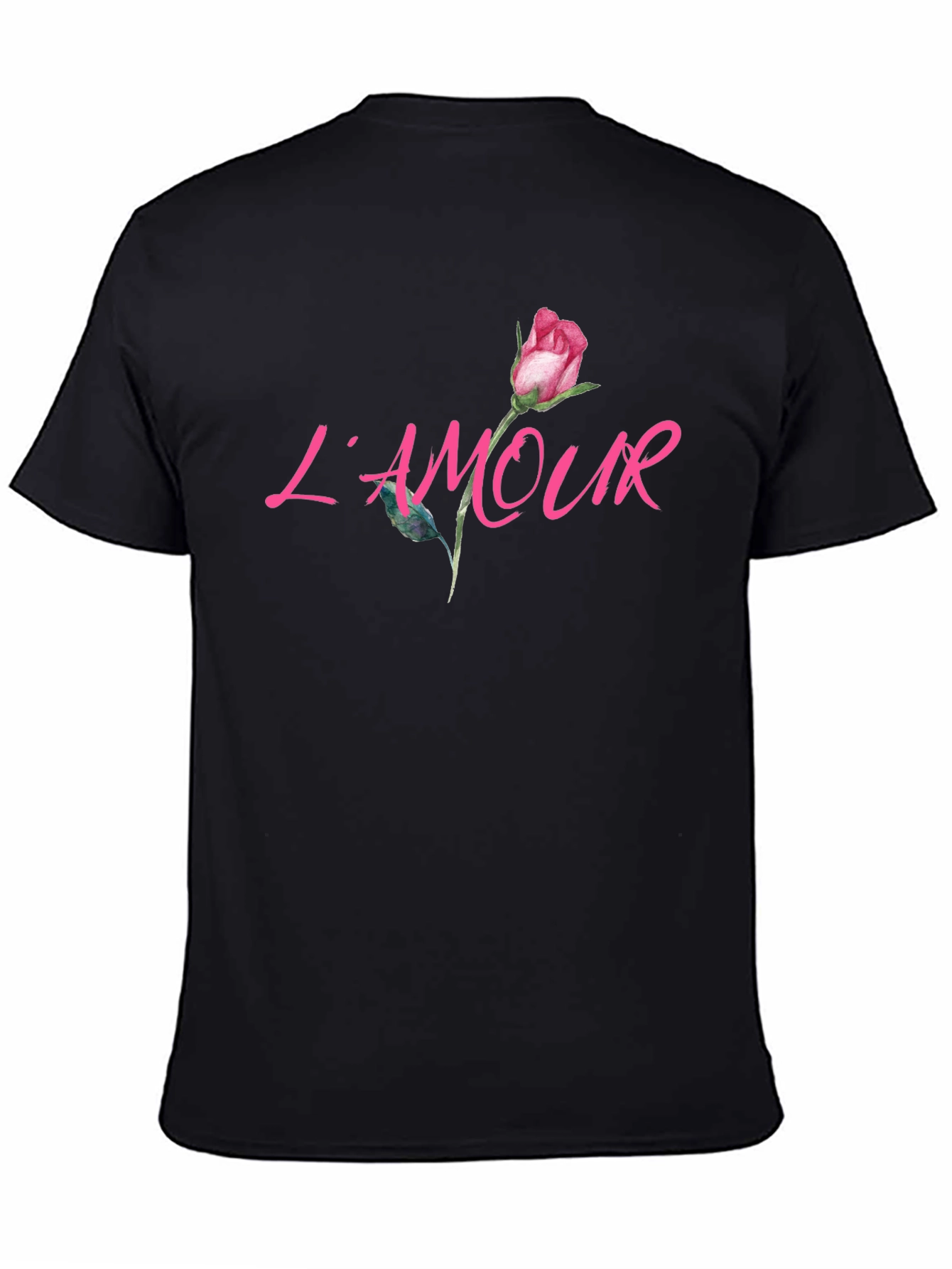 LAmour Rose Graphic Black T-Shirt