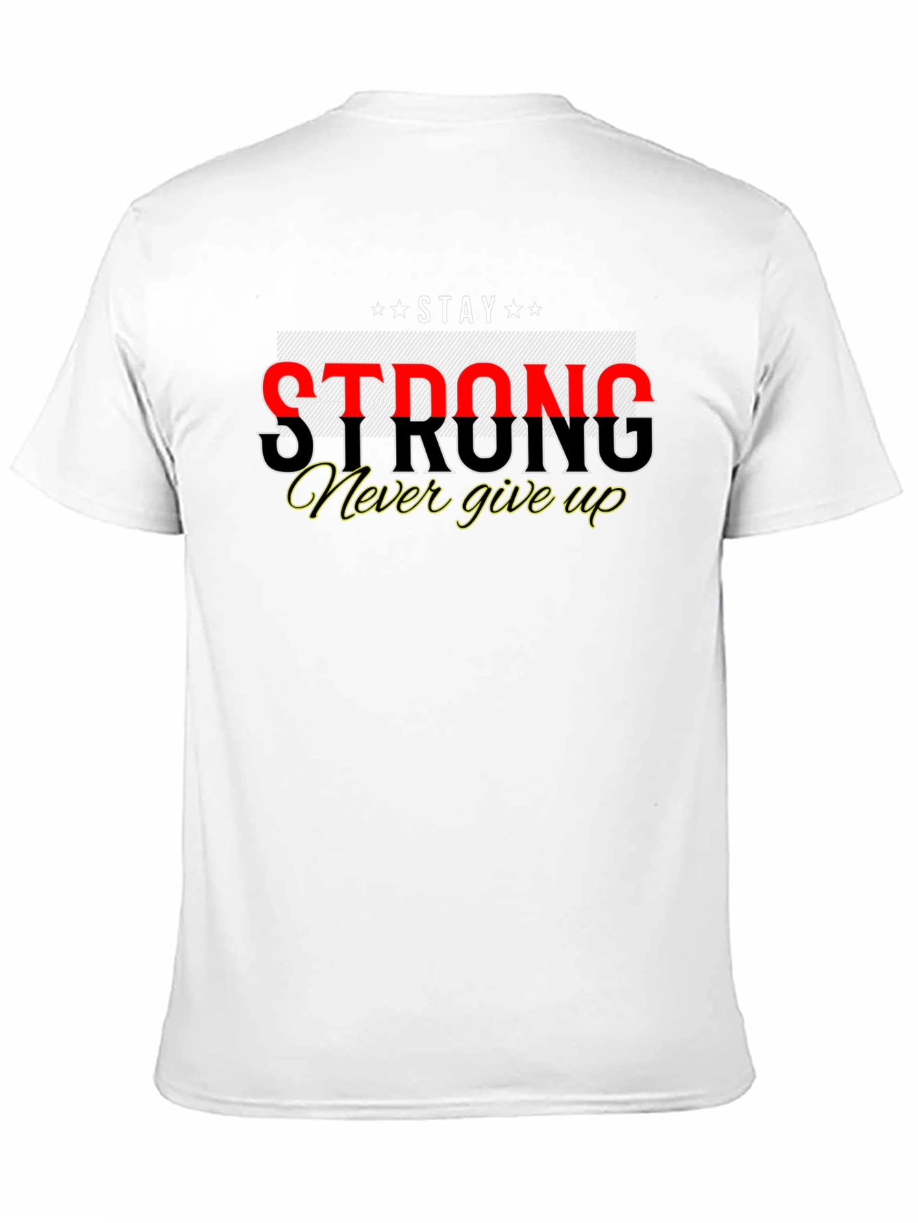 Stay Strong Graphic Print Black T-Shirt