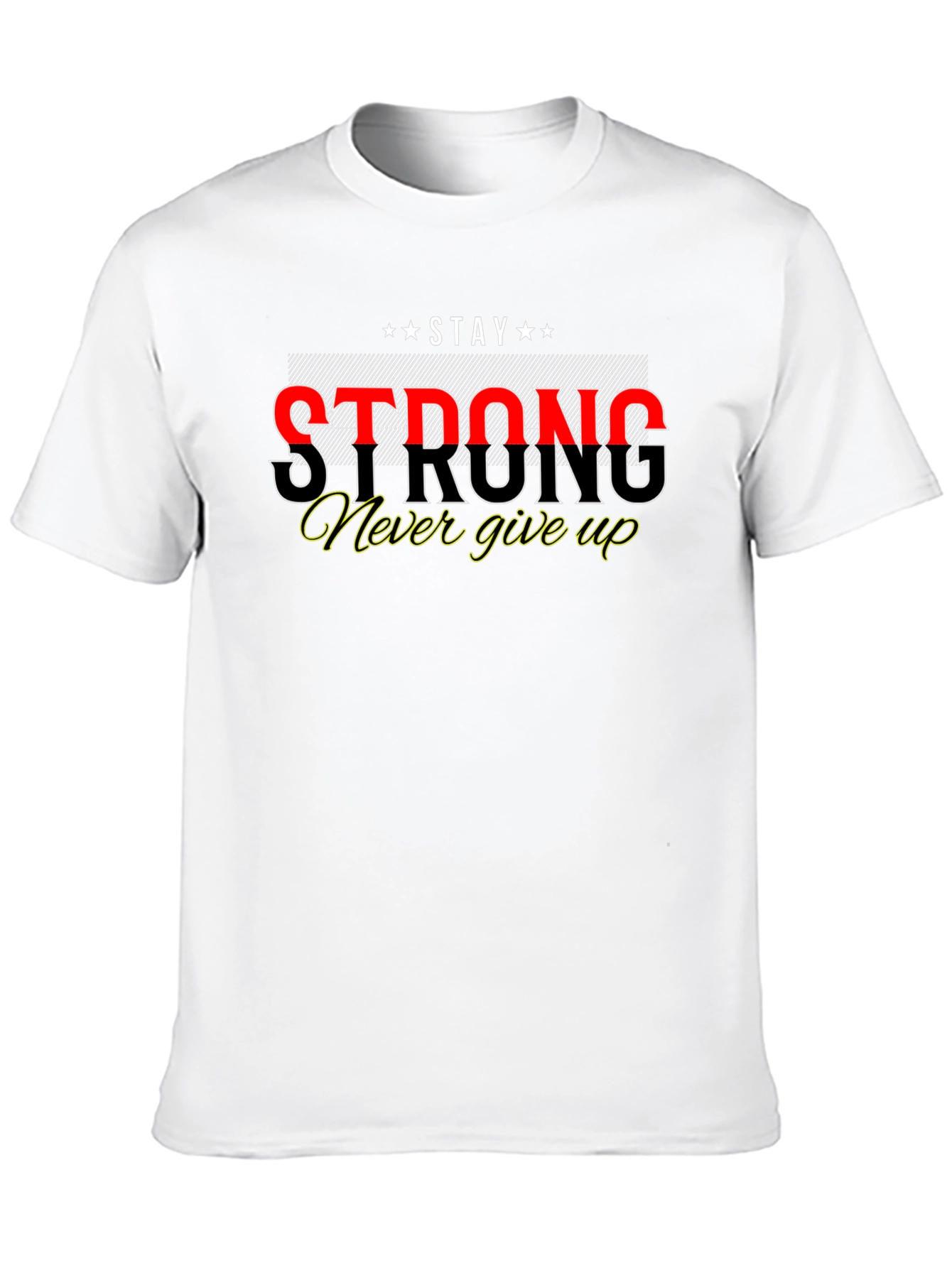Stay Strong Graphic Print Black T-Shirt