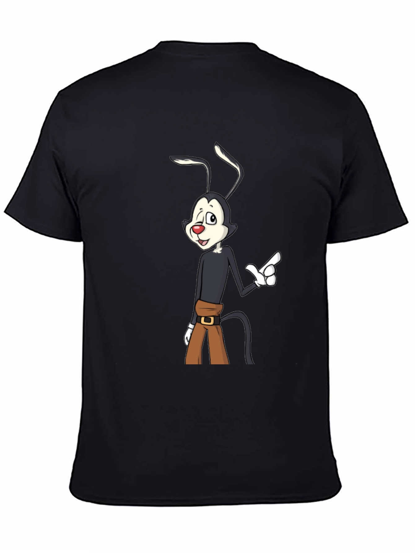 Wakko Warner Cartoon Black T-Shirt