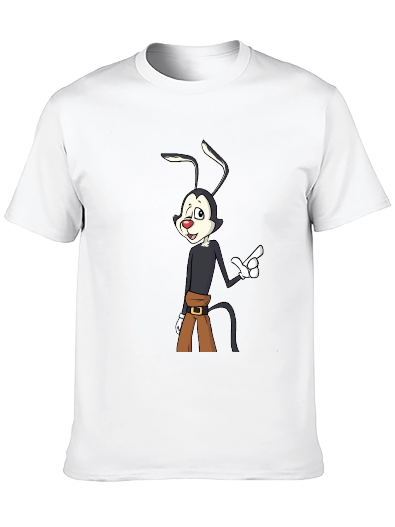 Wakko Warner Cartoon Black T-Shirt