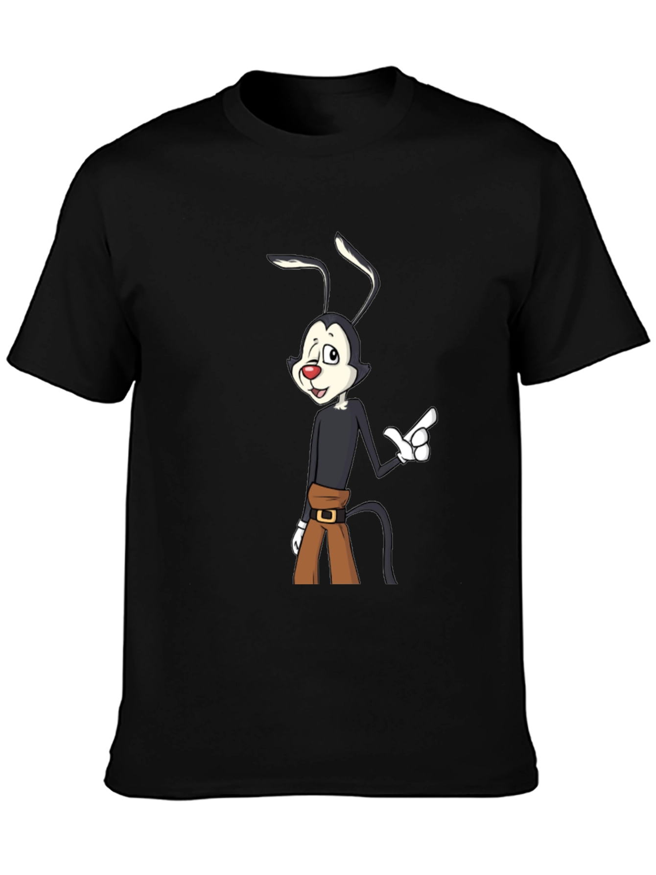 Wakko Warner Cartoon Black T-Shirt