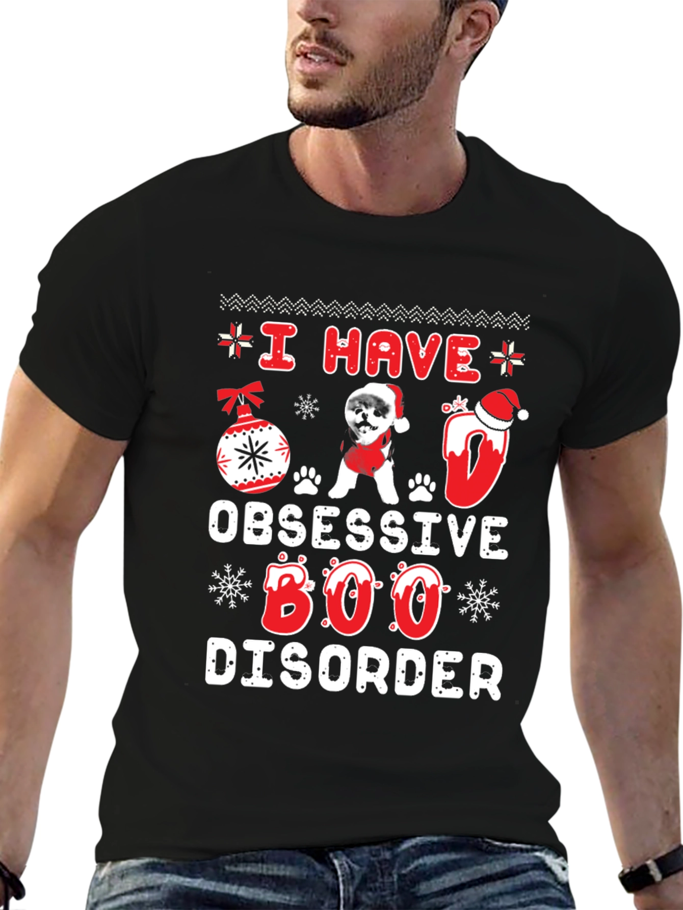 Obsessive BOO Disorder Dog Christmas T-Shirt
