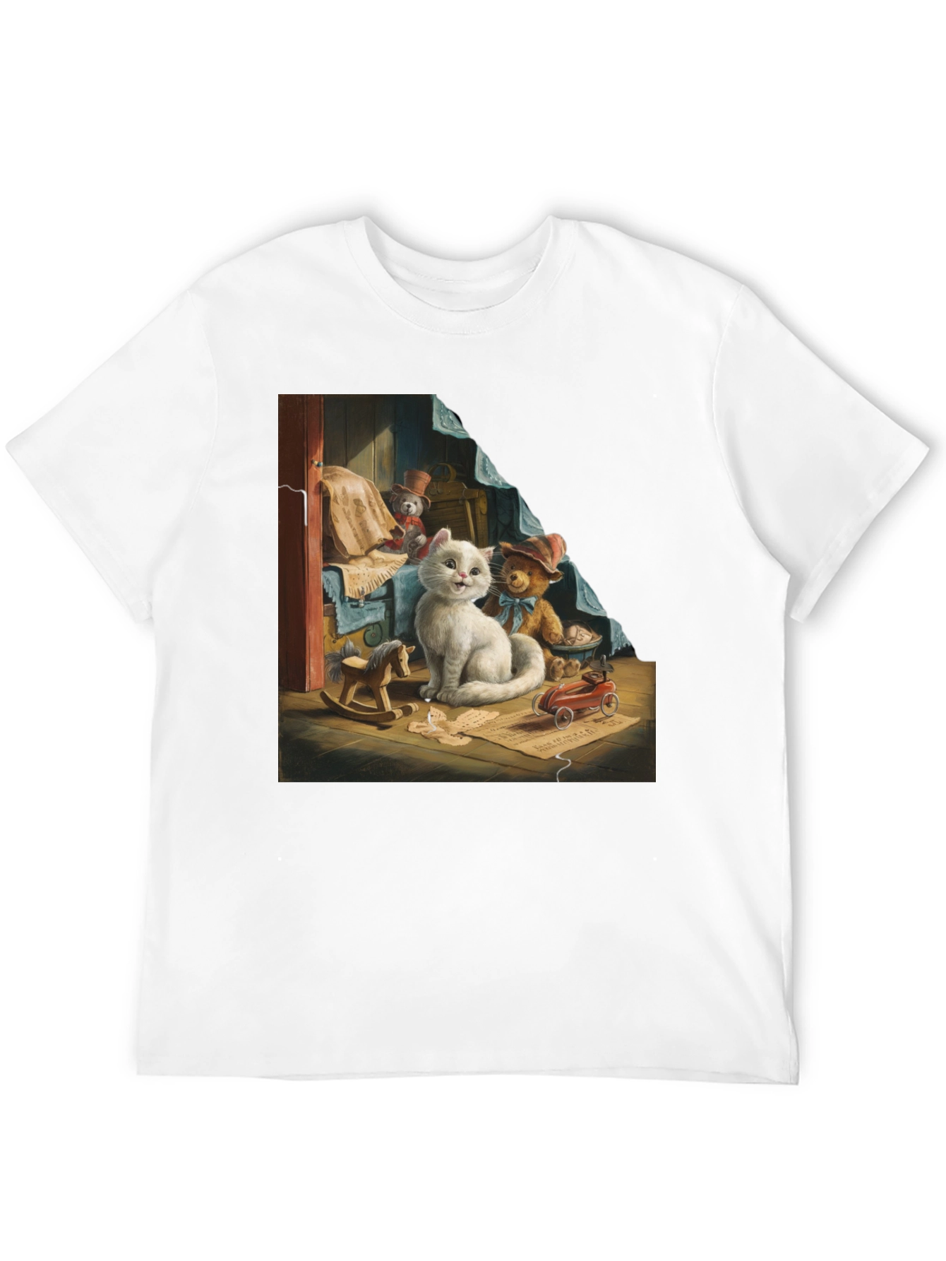 Cute Cat with Toys Graphic Tee