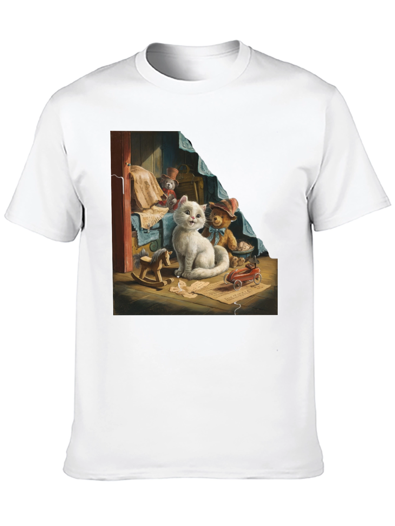Cute Cat with Toys Graphic Tee