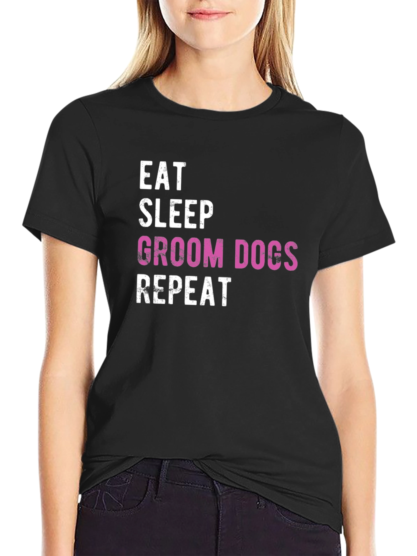 Eat Sleep Groom Dogs Repeat T-Shirt