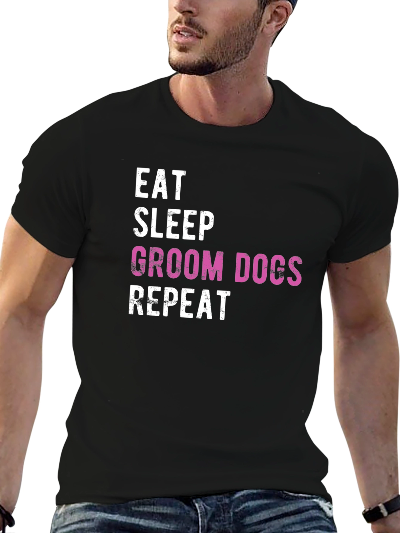 Eat Sleep Groom Dogs Repeat T-Shirt