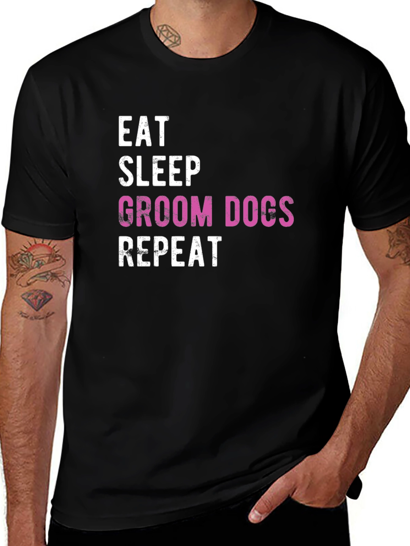 Eat Sleep Groom Dogs Repeat T-Shirt