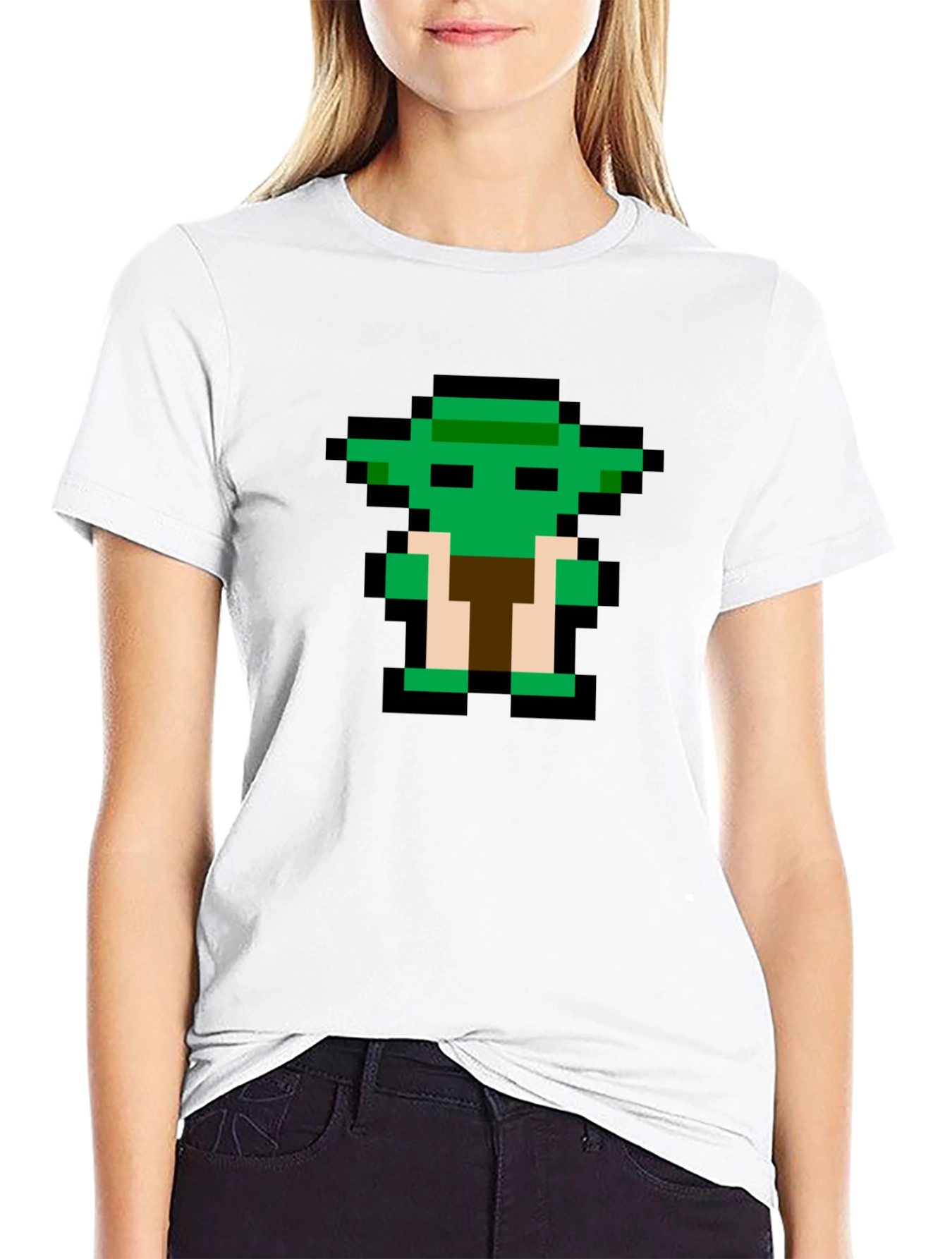 Pixel Yoda Black T-Shirt