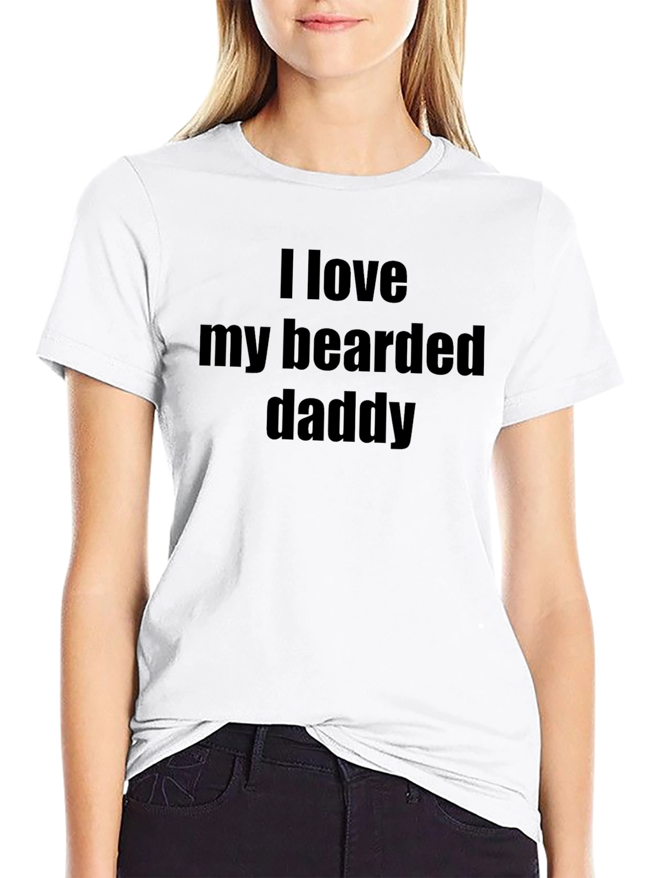 I Love My Bearded Daddy Graphic T-Shirt - Black