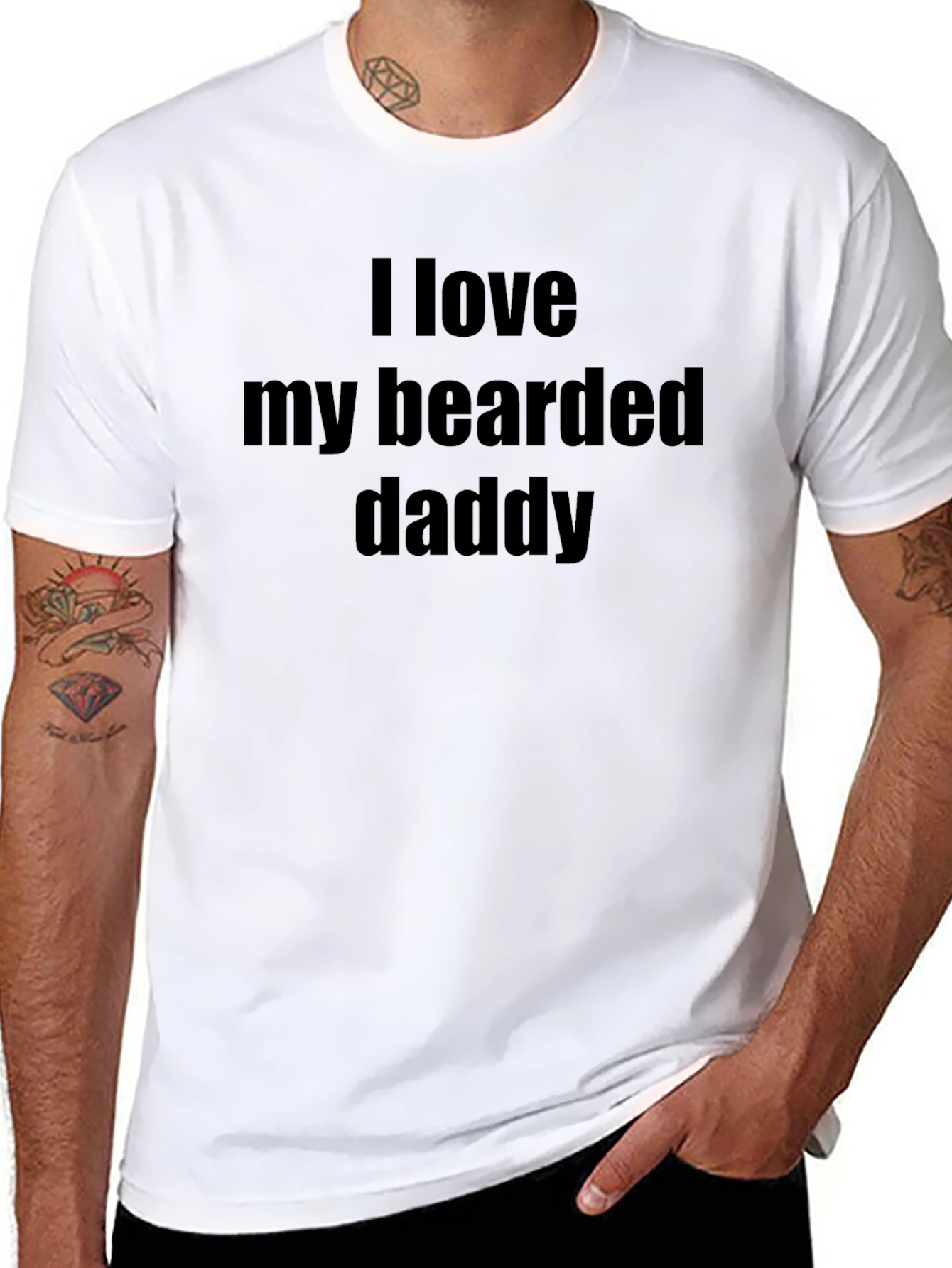 I Love My Bearded Daddy Graphic T-Shirt - Black