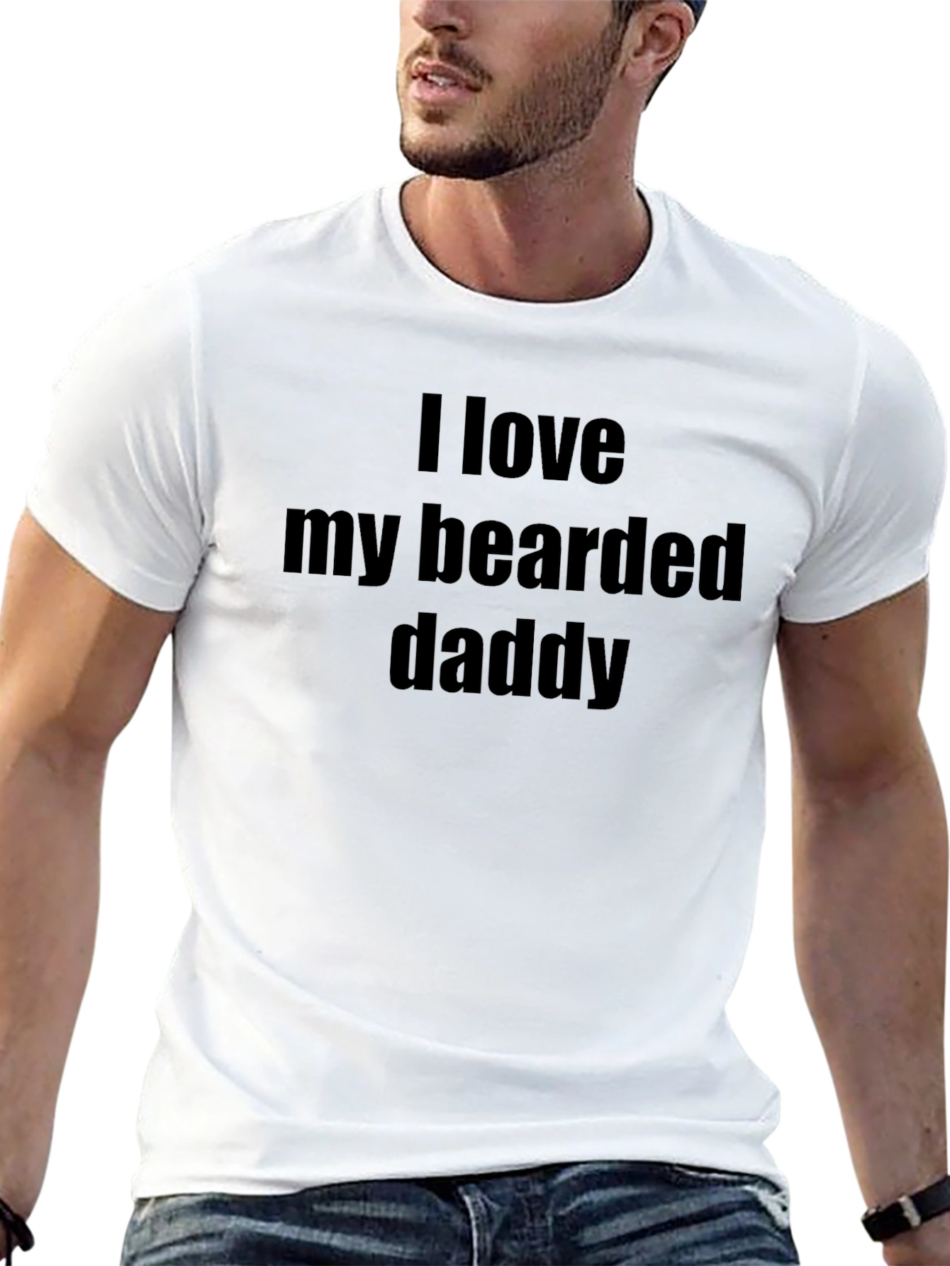 I Love My Bearded Daddy Graphic T-Shirt - Black