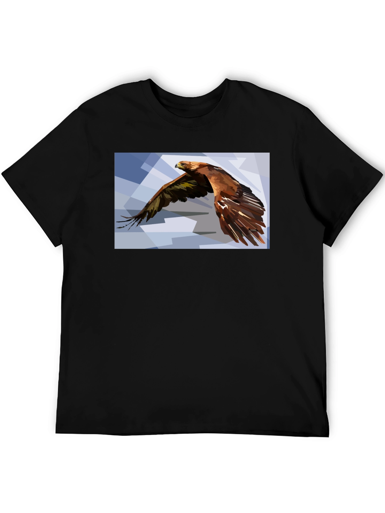 Geometric Eagle Graphic Black T-Shirt