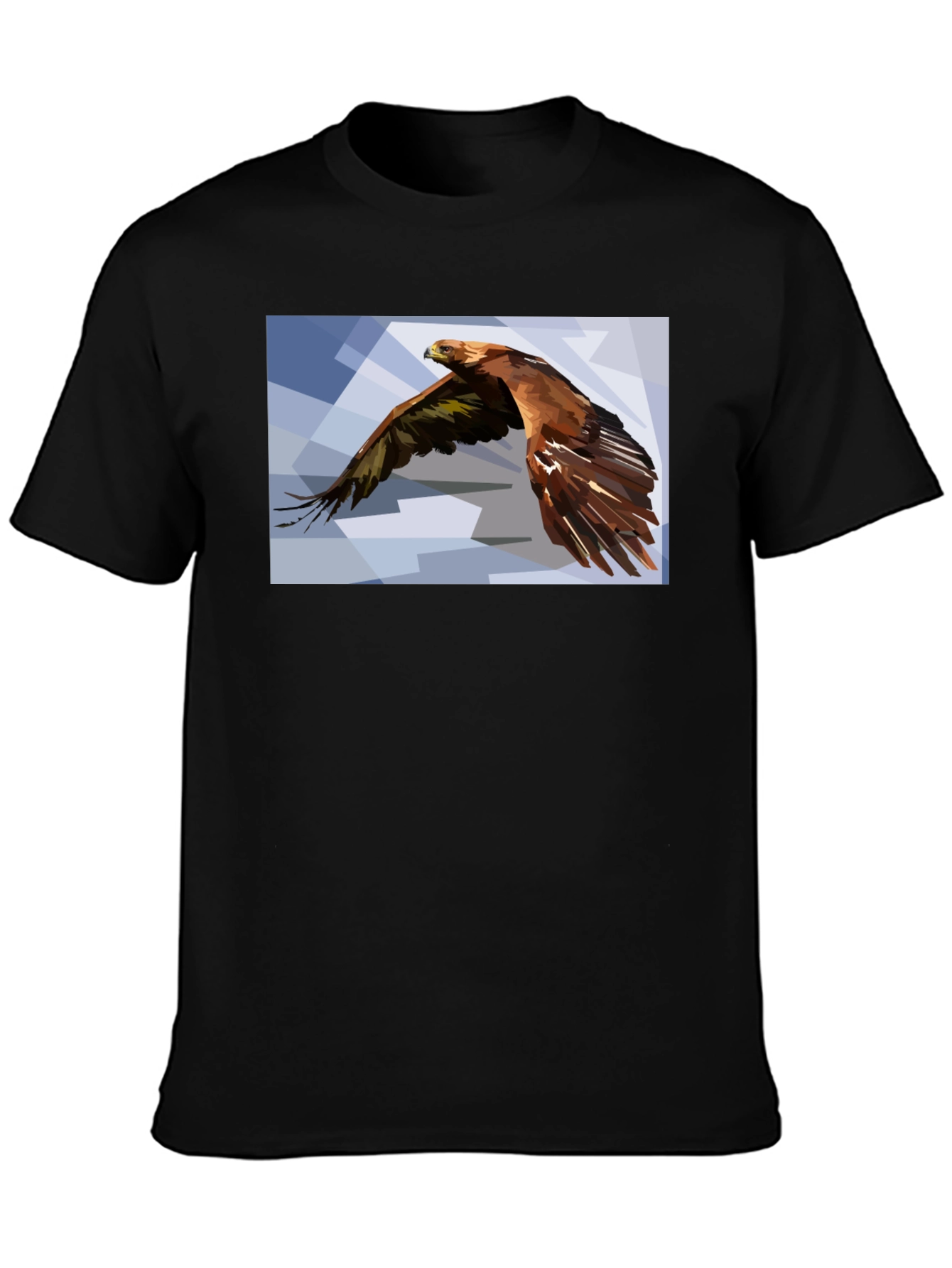 Geometric Eagle Graphic Black T-Shirt