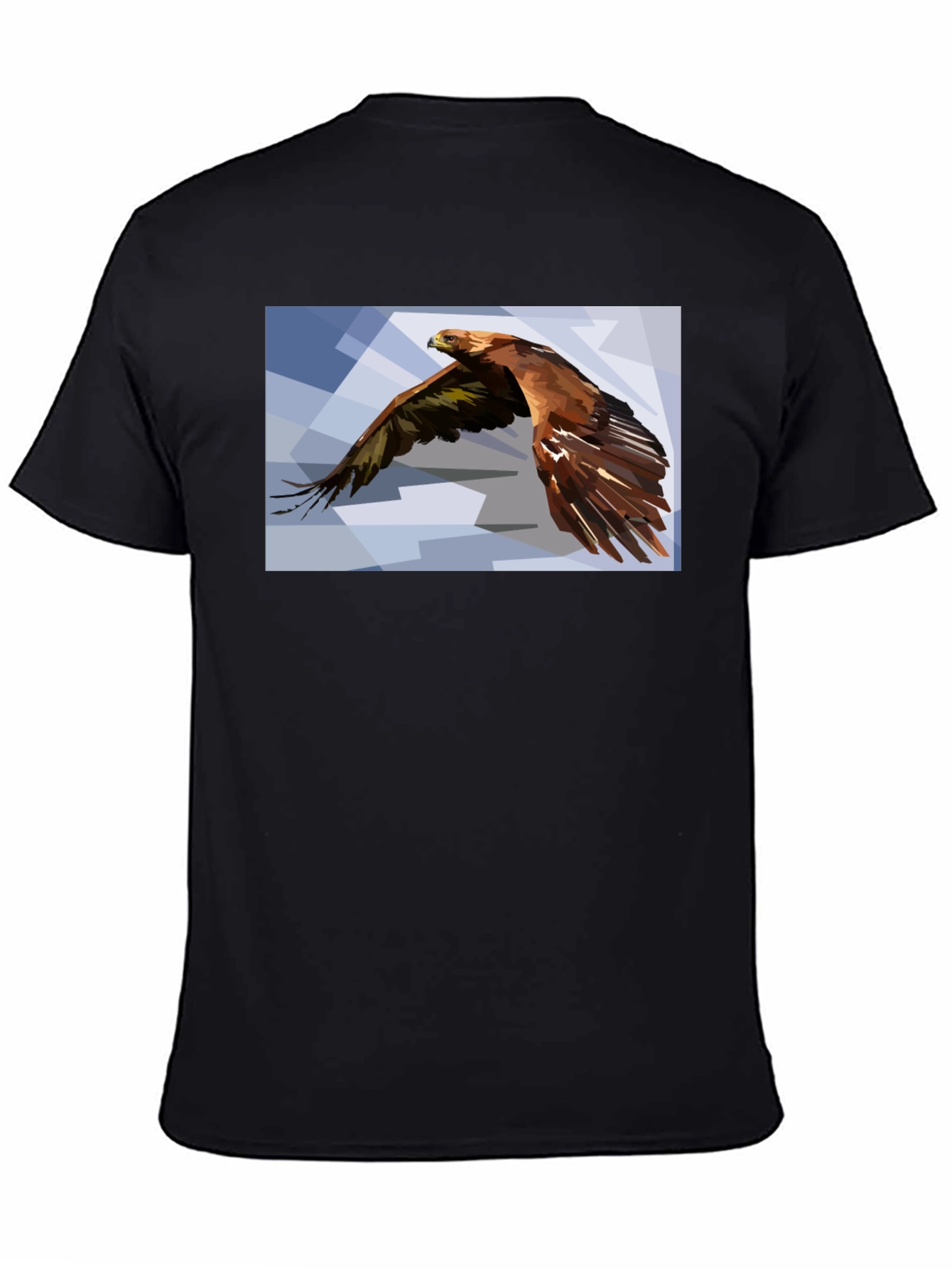 Geometric Eagle Graphic Black T-Shirt