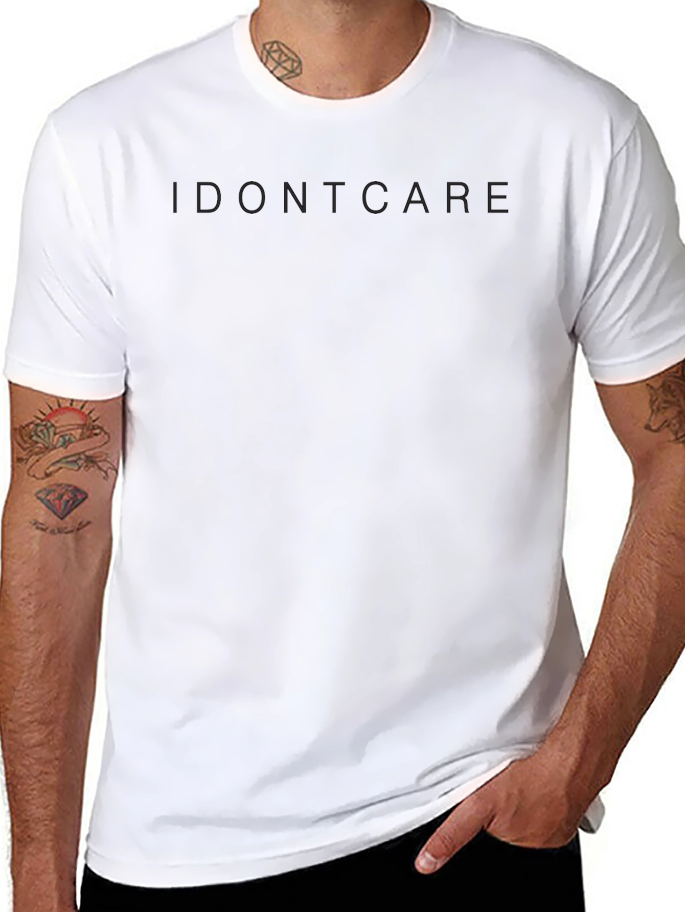 I Dont Care Black T-Shirt - Casual Style