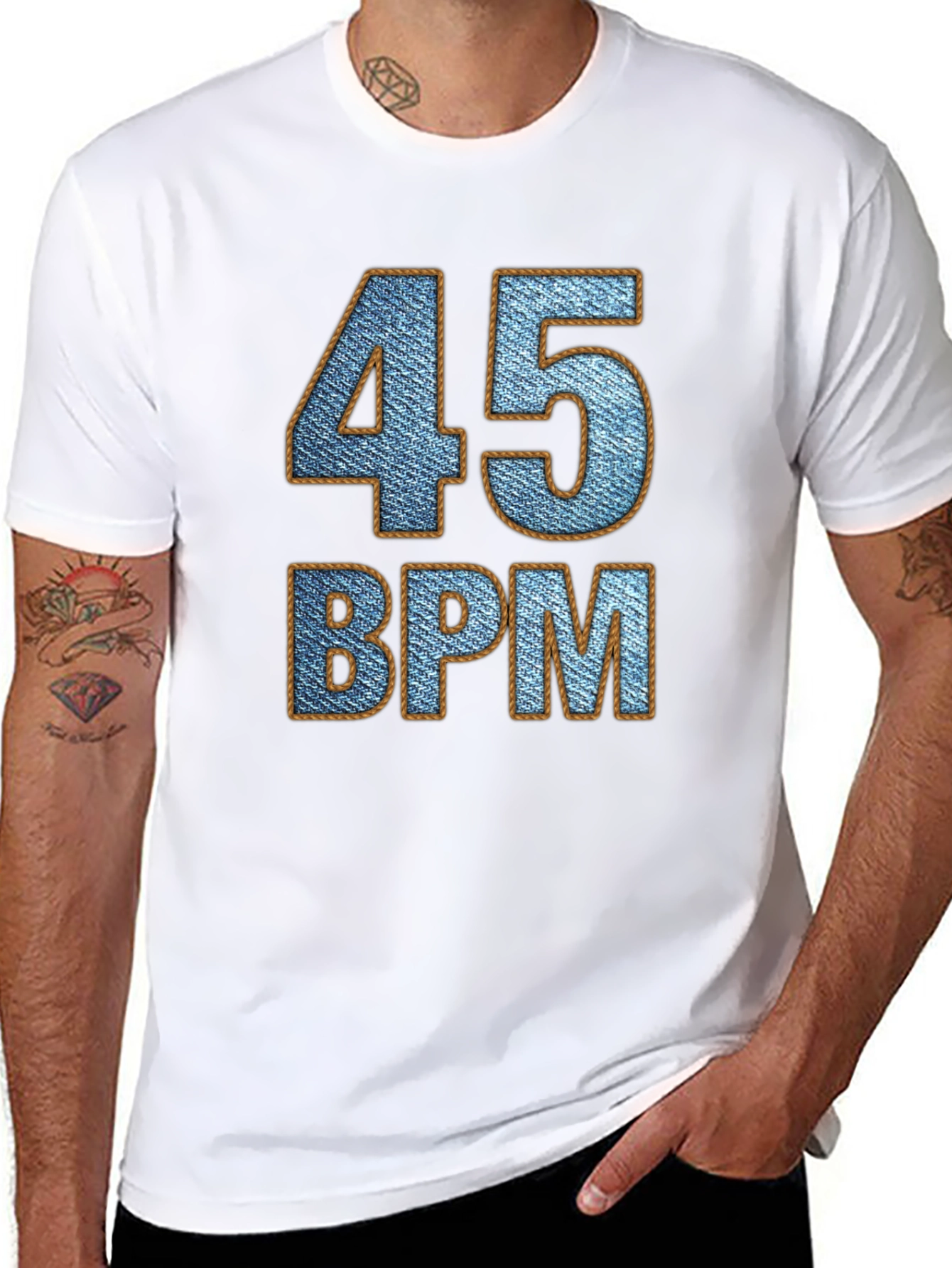 45 BPM Denim Style Graphic Tee Shirt