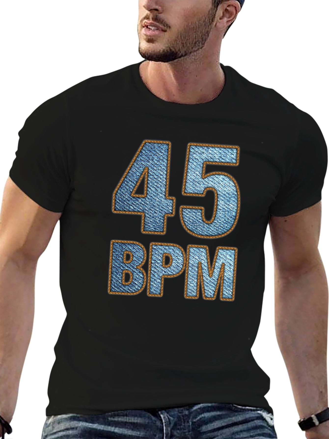45 BPM Denim Style Graphic Tee Shirt