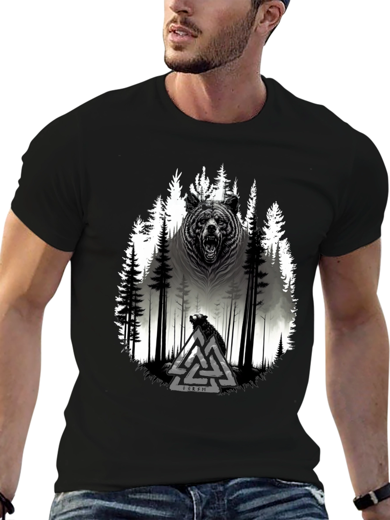Viking Bear Forest Graphic Tee