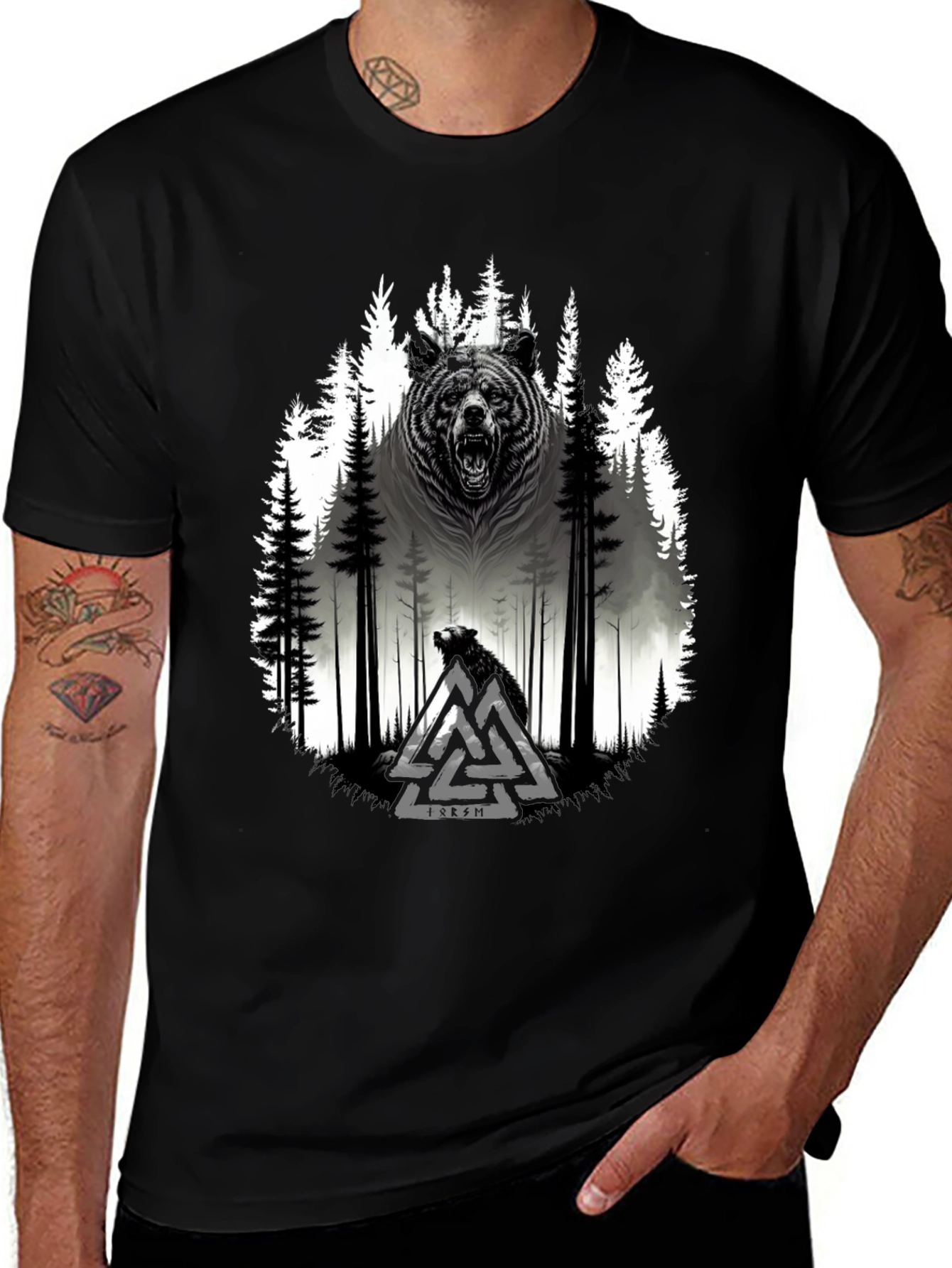 Viking Bear Forest Graphic Tee