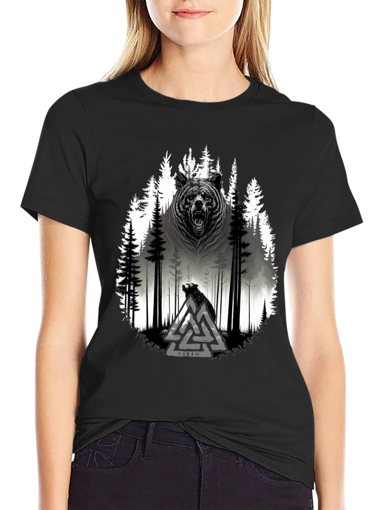 Viking Bear Forest Graphic Tee
