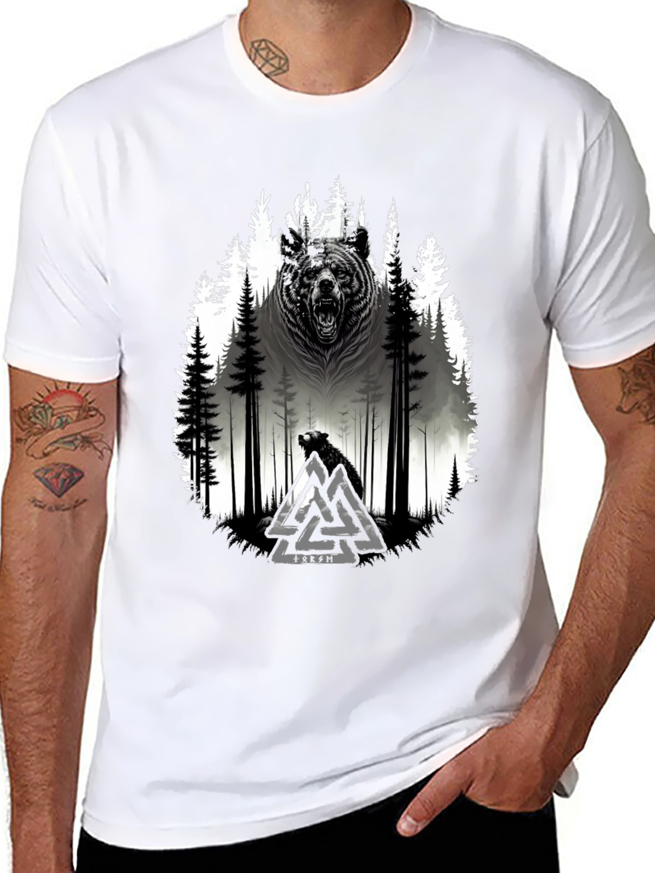 Viking Bear Forest Graphic Tee