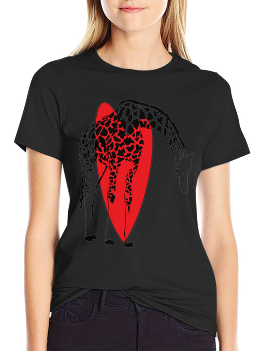 Giraffe Graphic Tee - Stylish Black Cotton T-Shirt