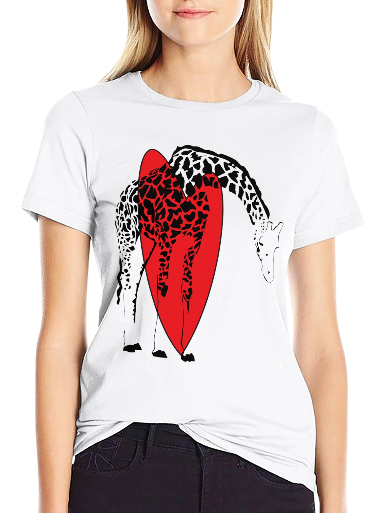 Giraffe Graphic Tee - Stylish Black Cotton T-Shirt