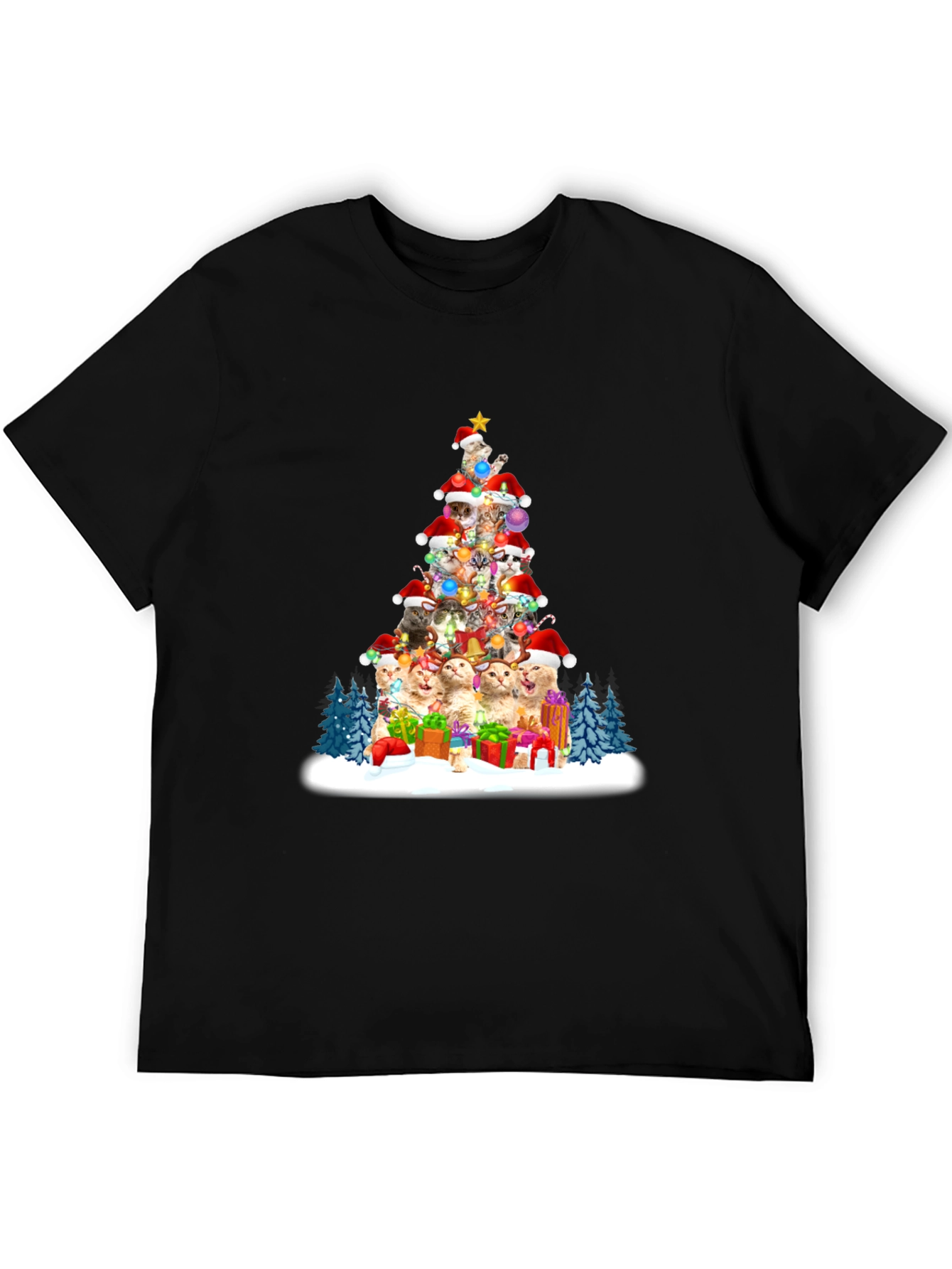 Festive Cat Christmas Tree T-Shirt