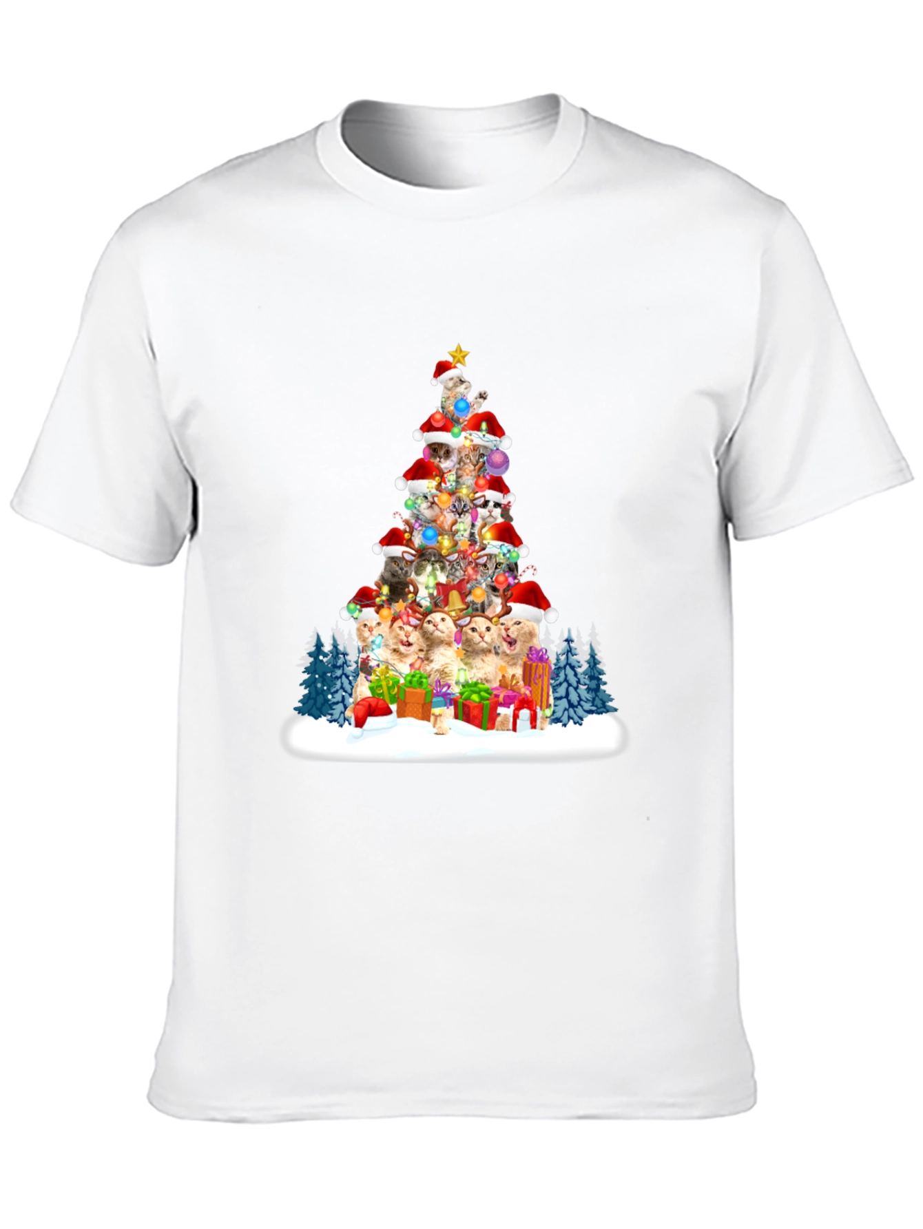 Festive Cat Christmas Tree T-Shirt