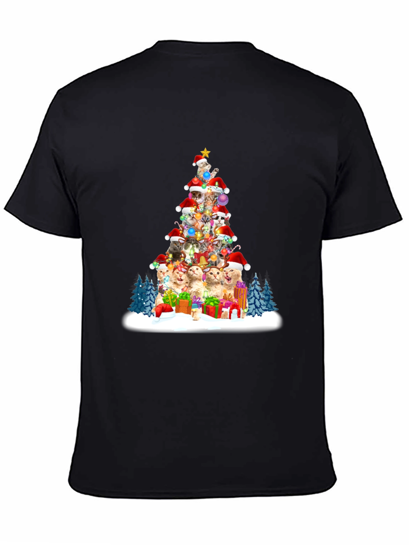 Festive Cat Christmas Tree T-Shirt