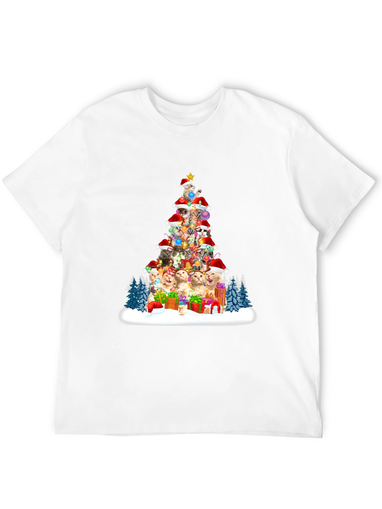 Festive Cat Christmas Tree T-Shirt